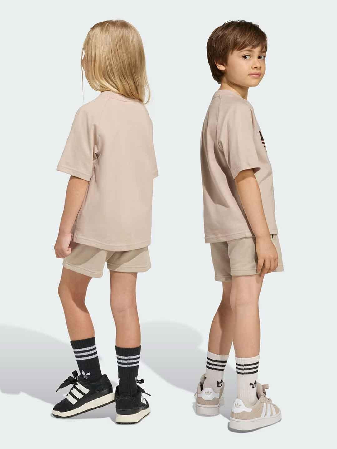 Adidas Tee Set coordinati kids beige