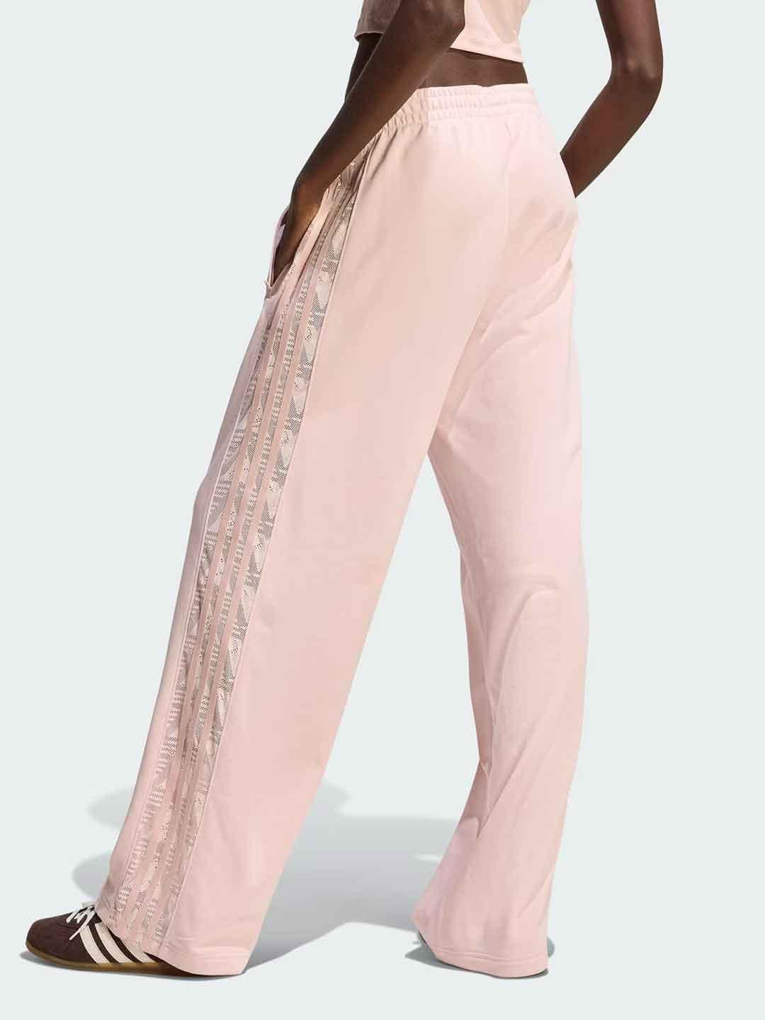 Adidas Firebird pantalone rosa con banda traforata