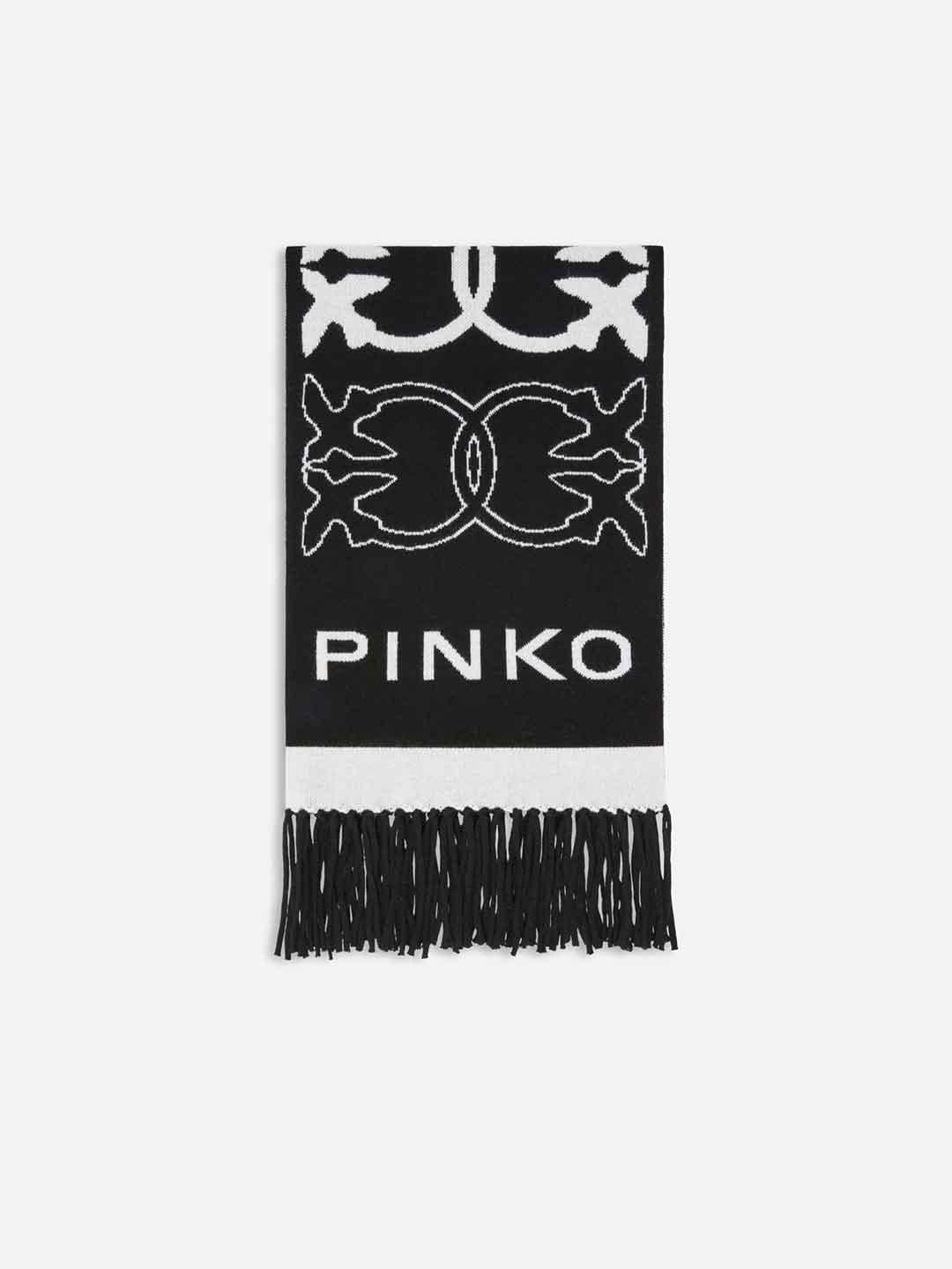 Pinko sciarpa nero con logo