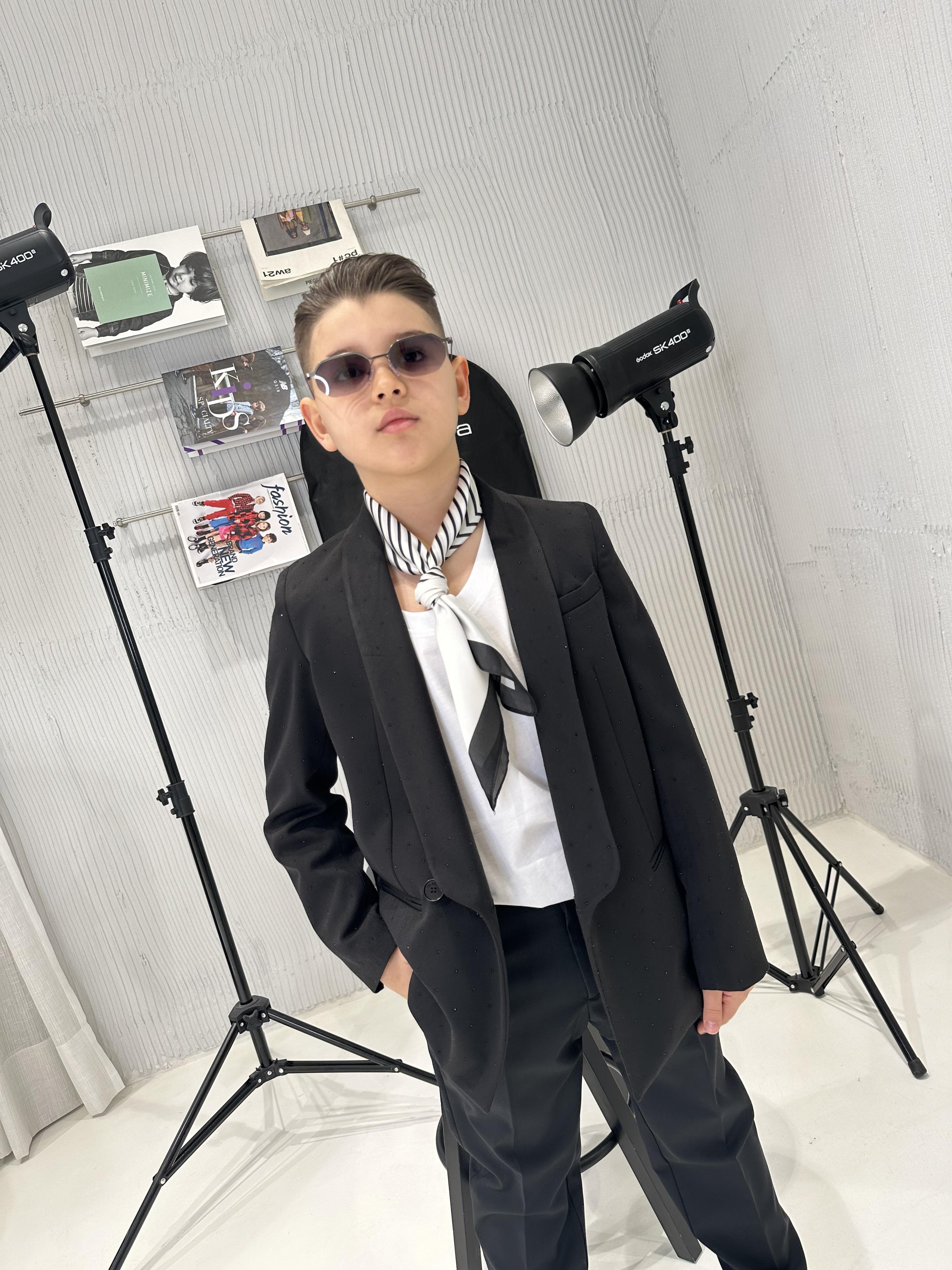I'm Brian giacca kids nero con strass