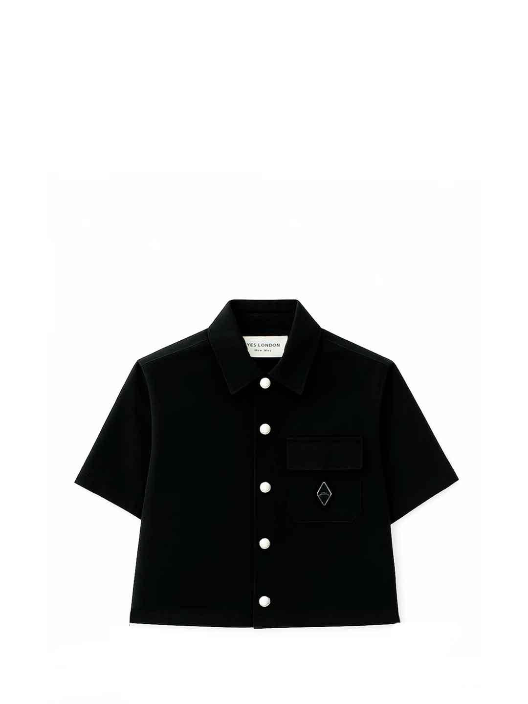 Yes London camicia kids nero con tasca