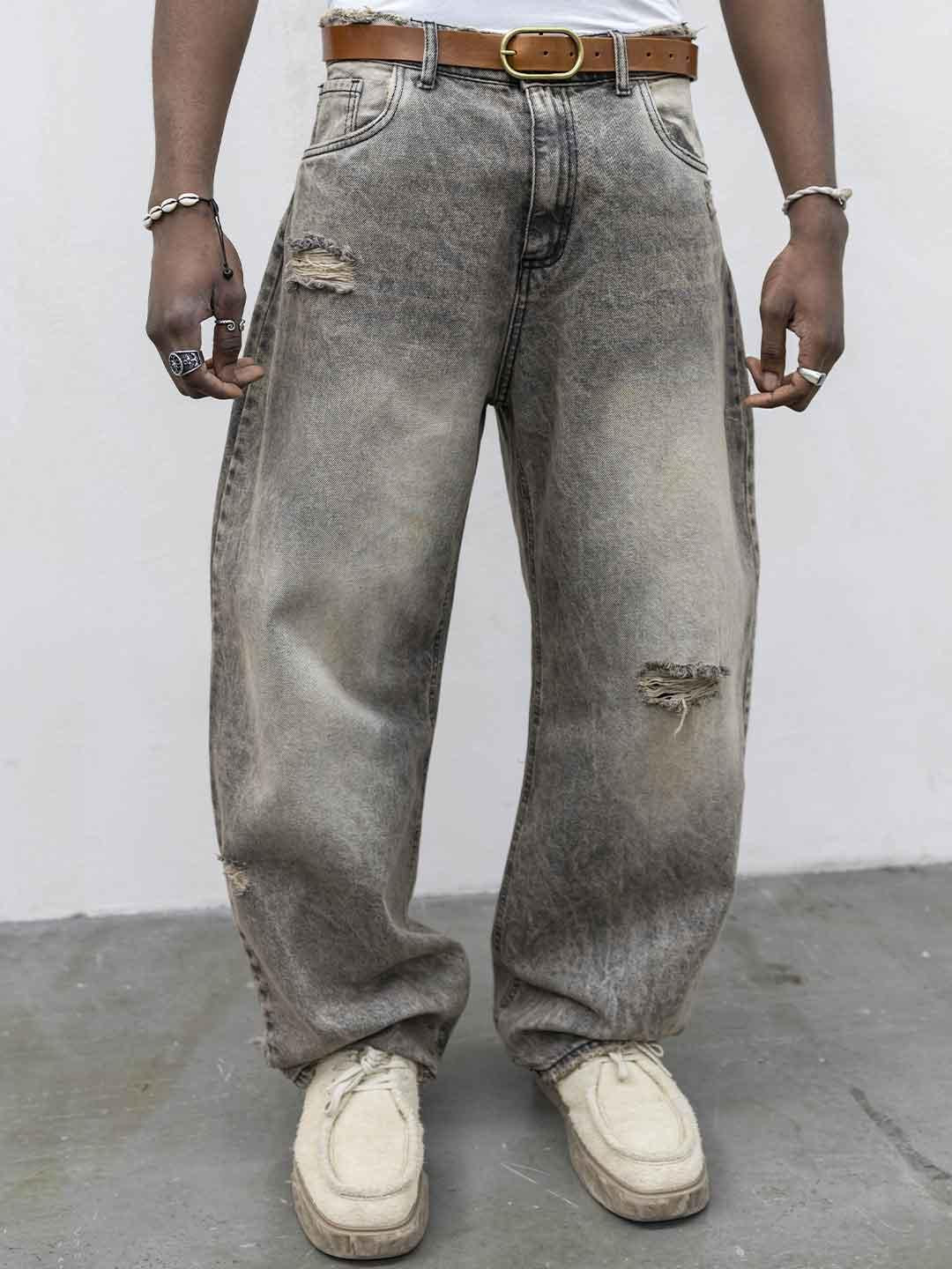 Present Day jeans beige modello balloon