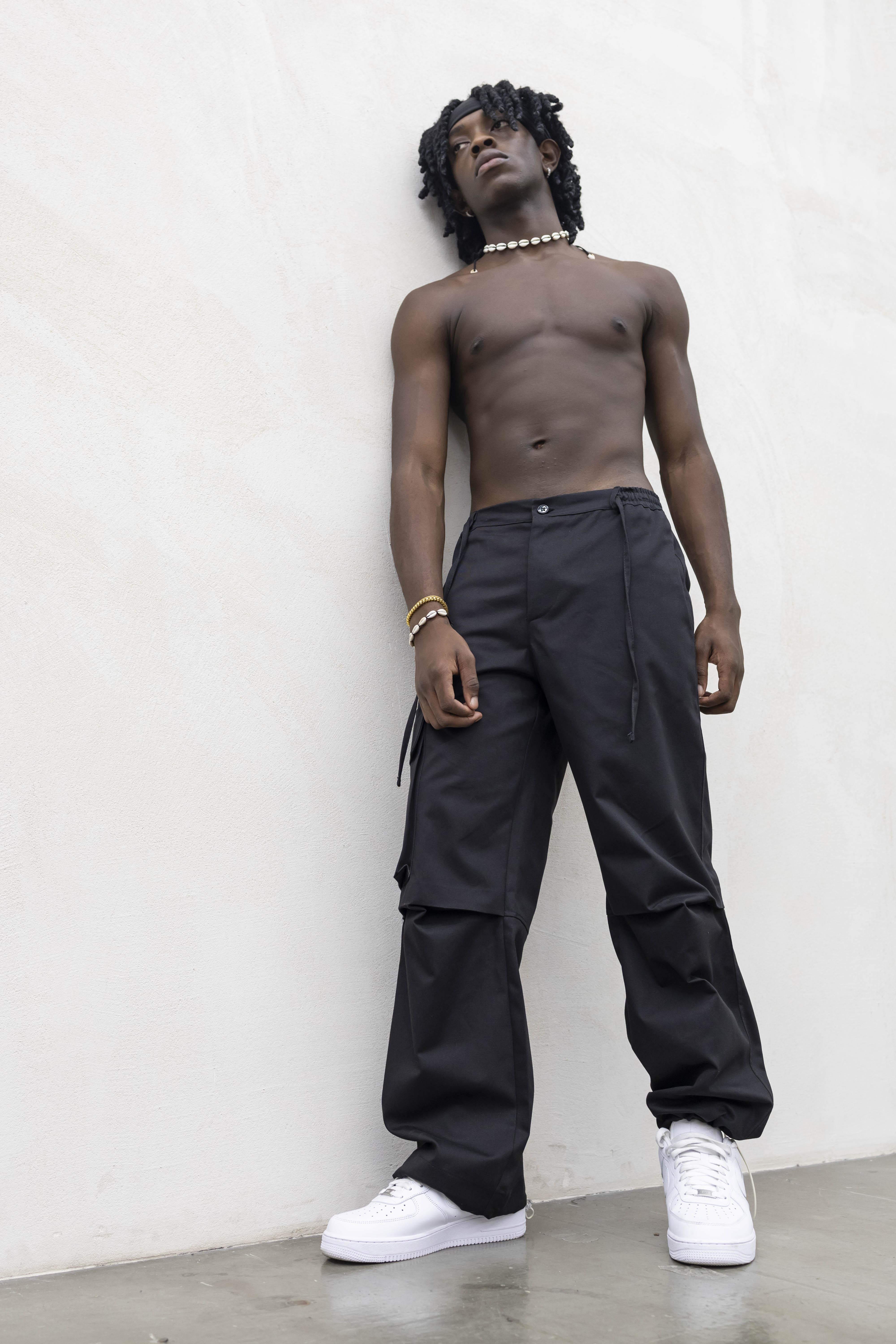 Present Day pantalone nero cargo