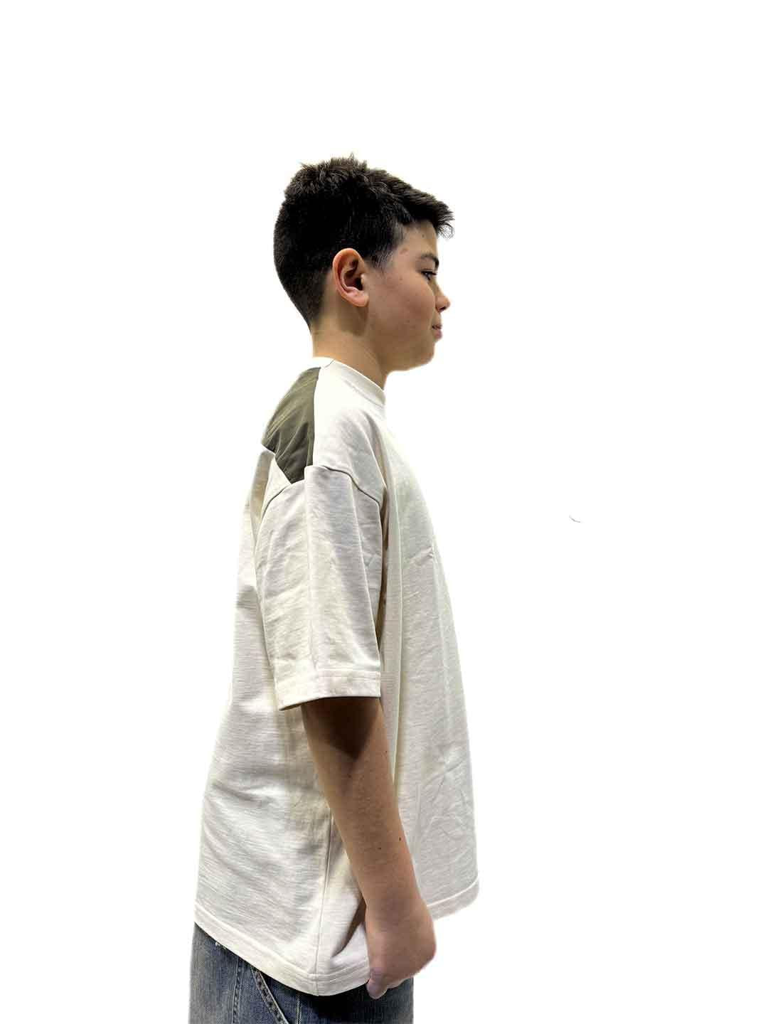 Yes London t-shirt kids panna con patch logato