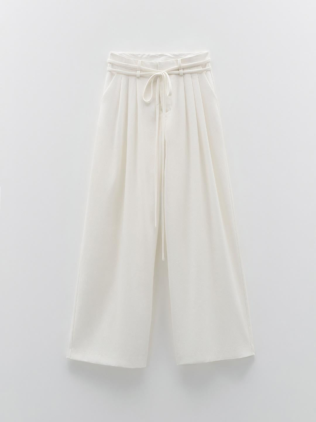 Eleh pantaloni bianco con coulisse