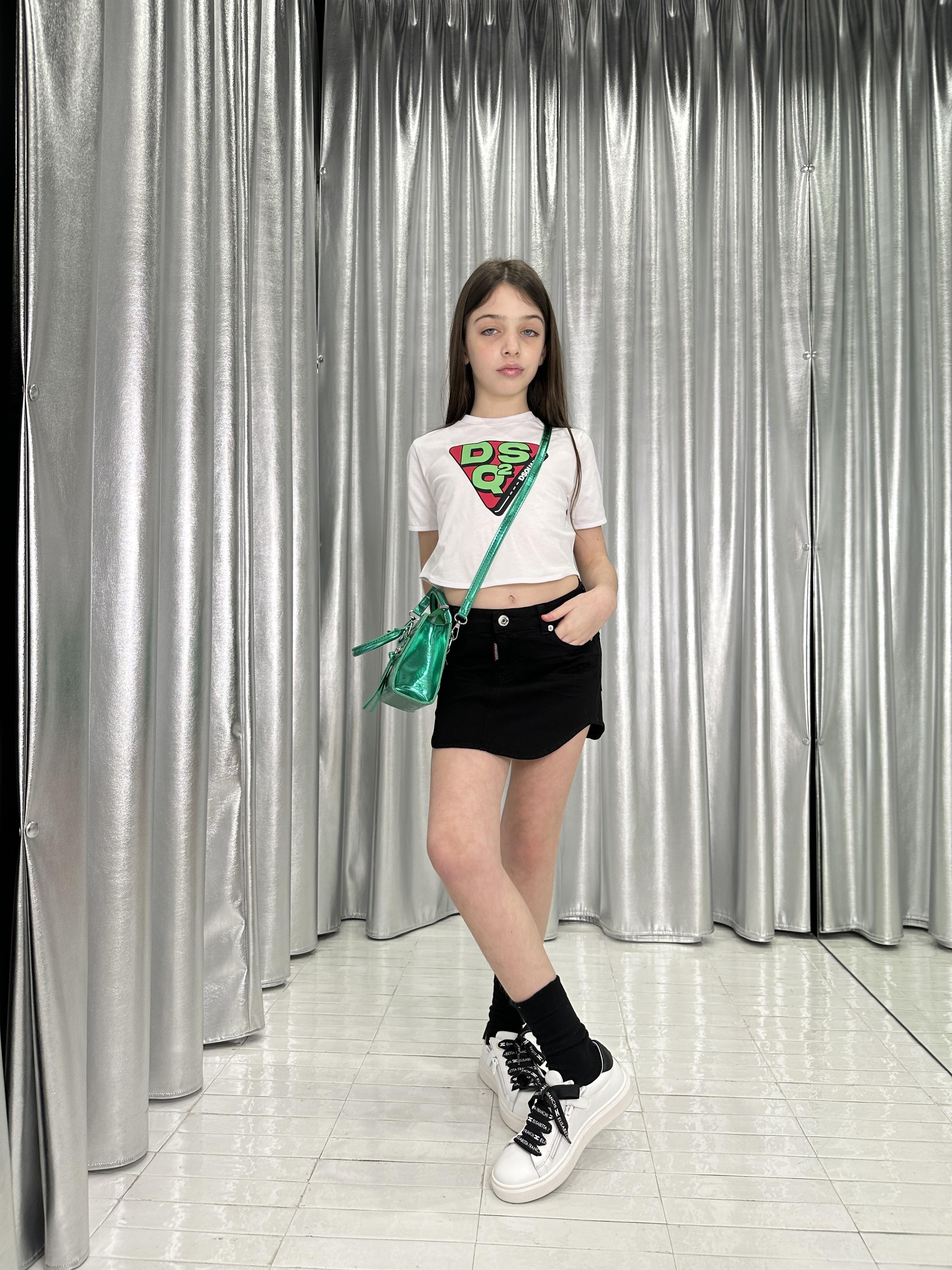 Dsquared 2 gonna kids nero con fondo asimmetrico