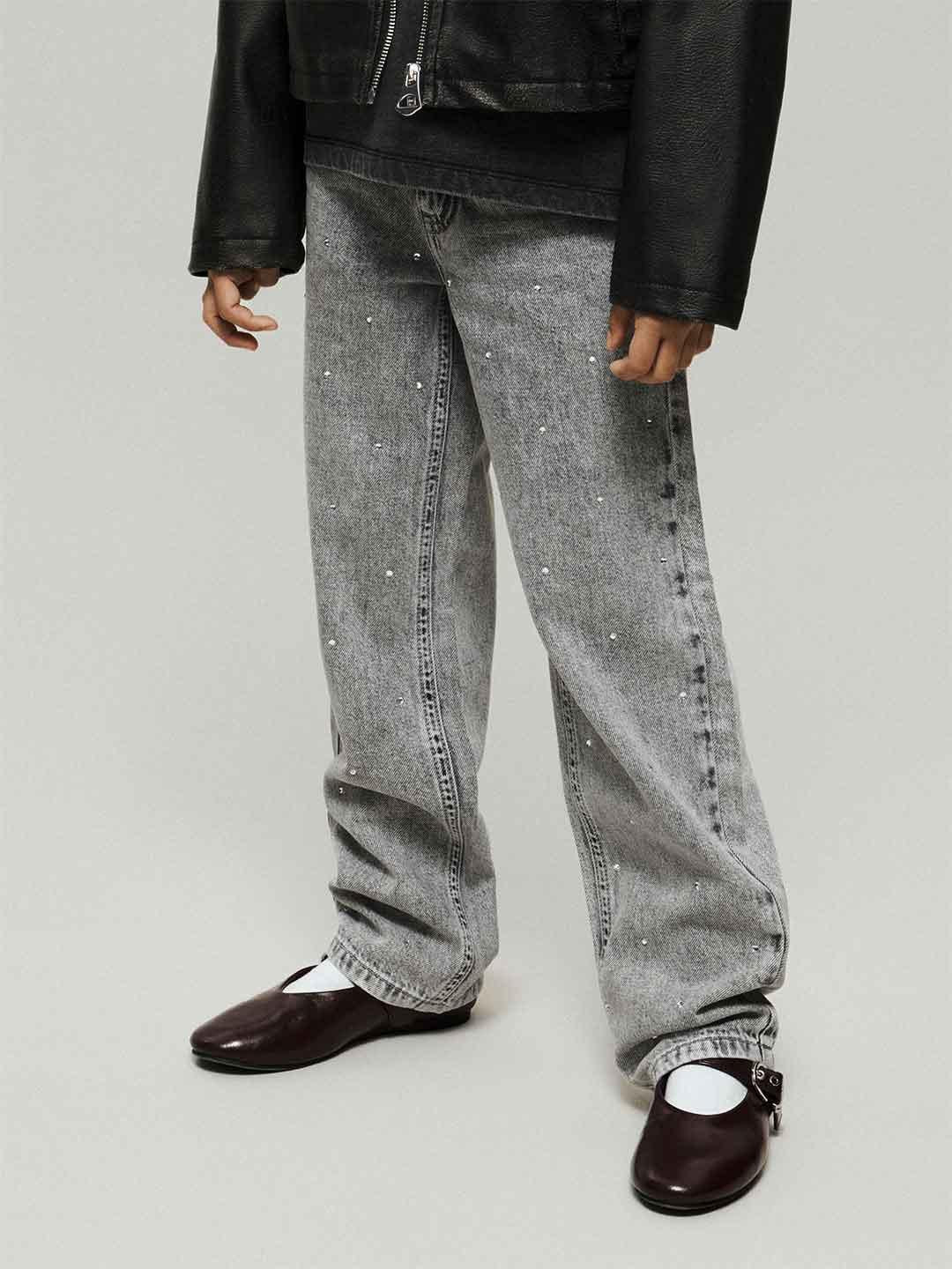 Name It jeans kids grigio con strass