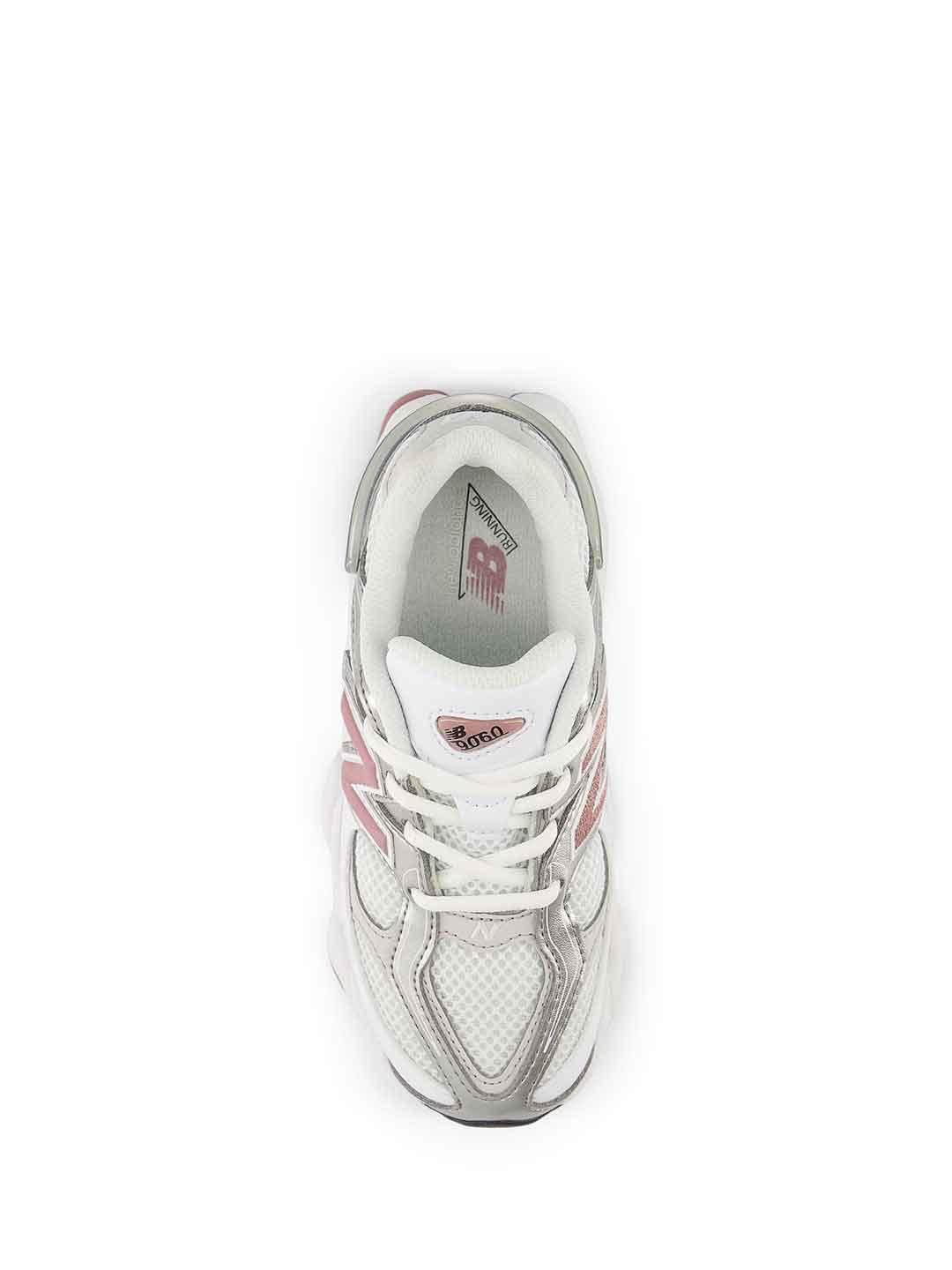 New Balance 9060 sneakers kids bianco con logo rosa