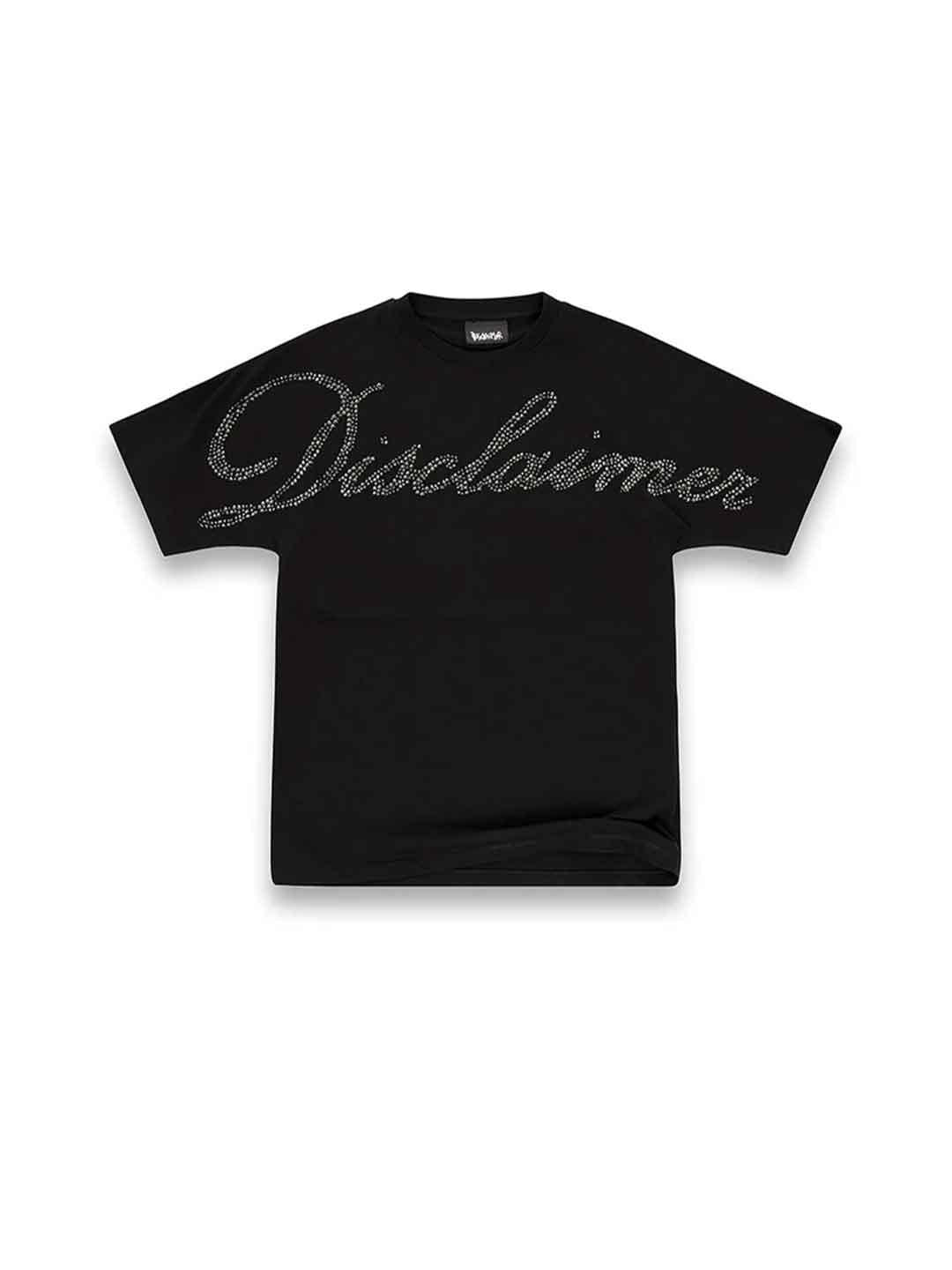 Disclaimer t-shirt nero con strass