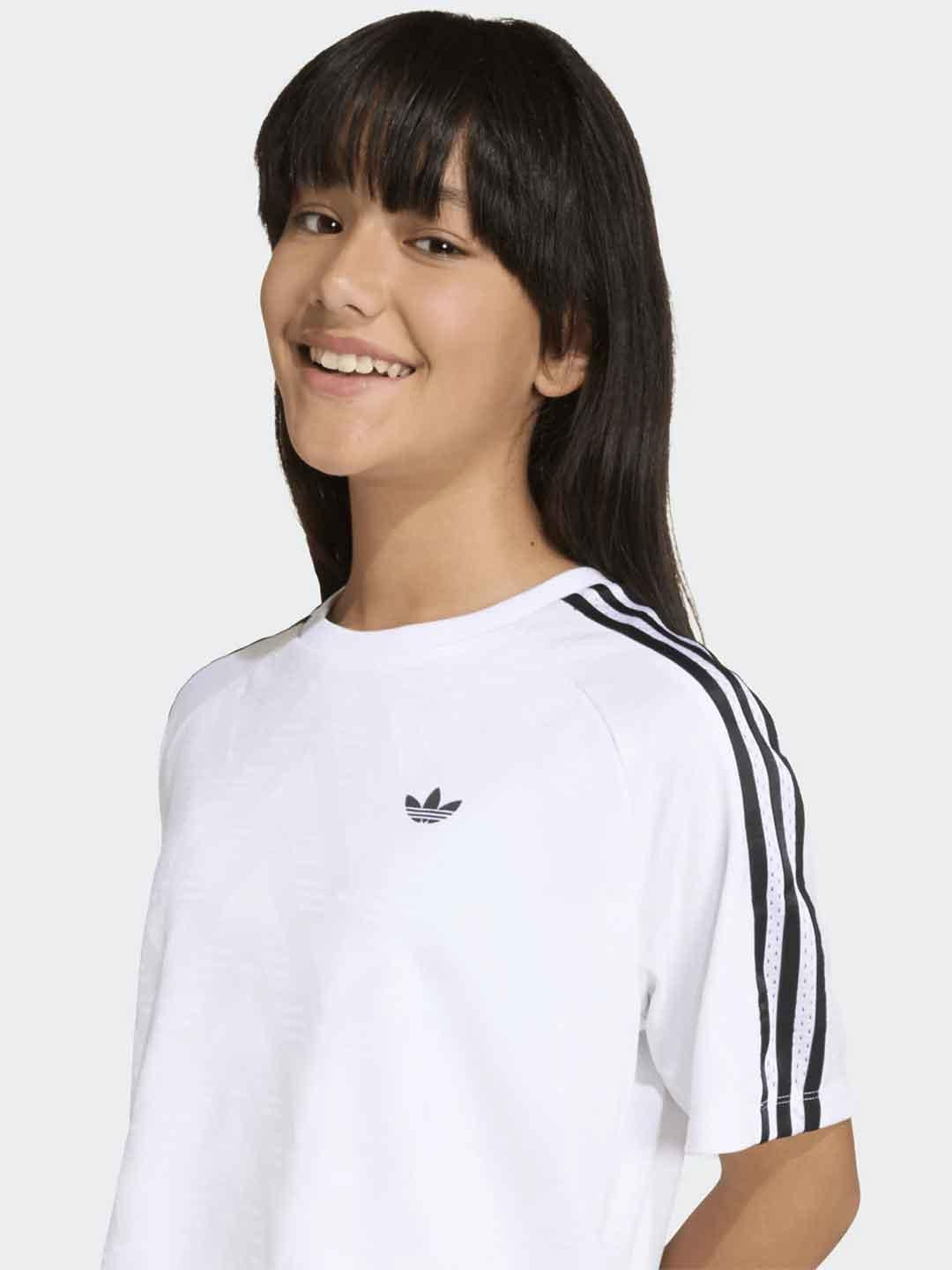 Adidas t-shirt kids bianco crop
