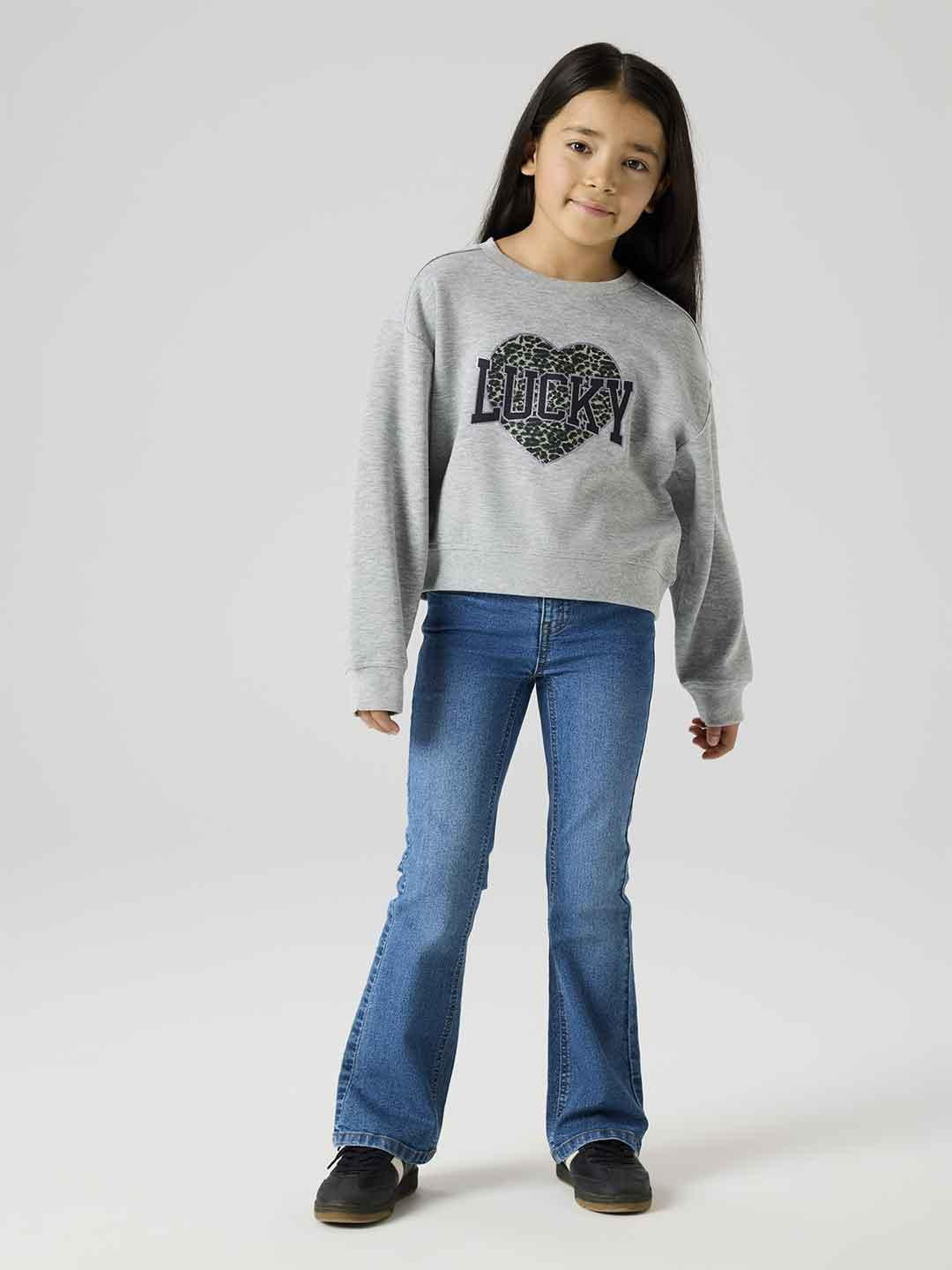 Name It felpa kids grigio stampa lucky