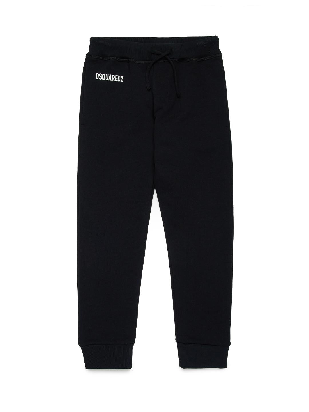 Dsquared 2 pantalone kids di tuta nero con stampe