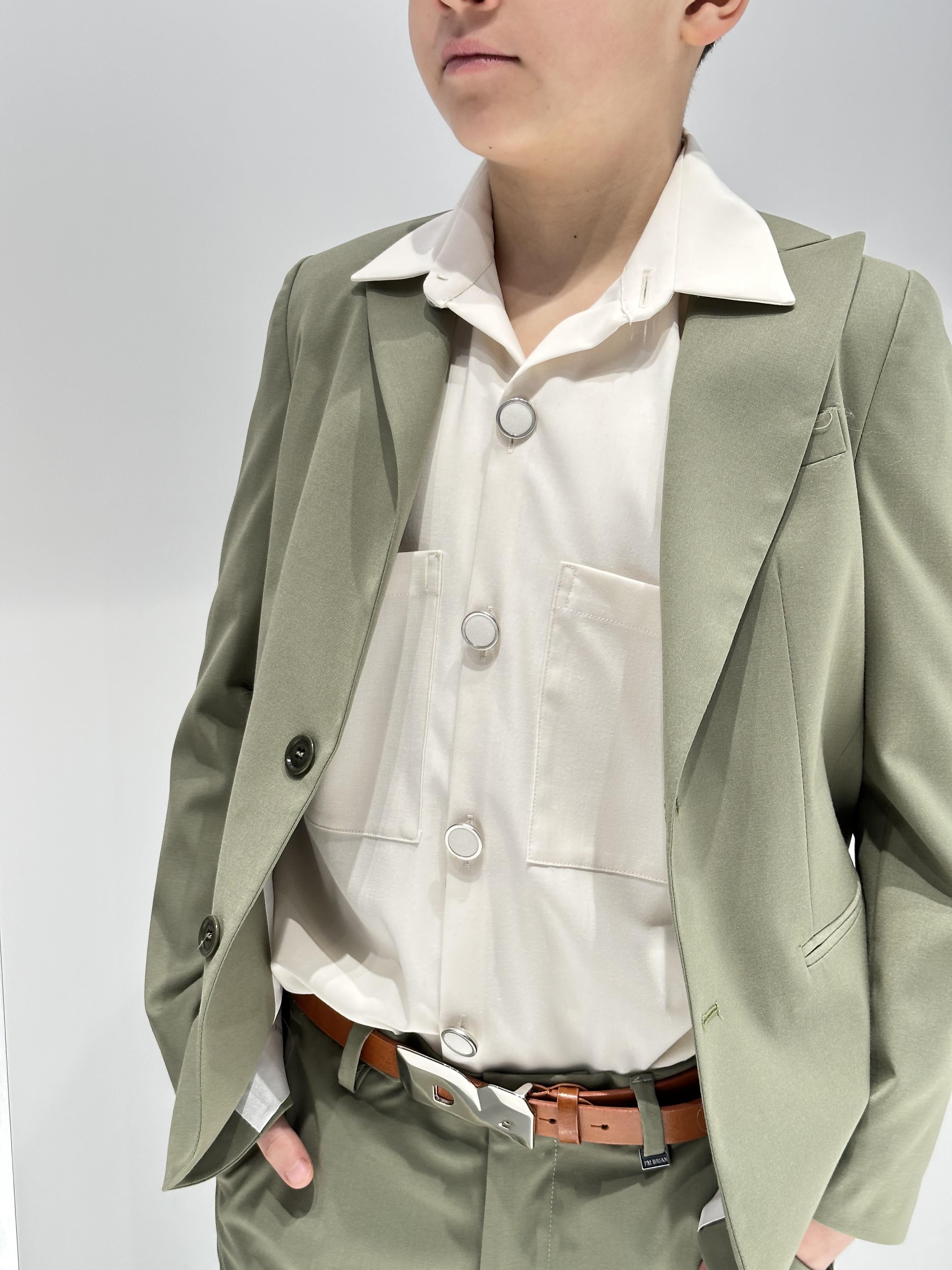 I'm Brian giacca kids verde con bottoni in contrasto