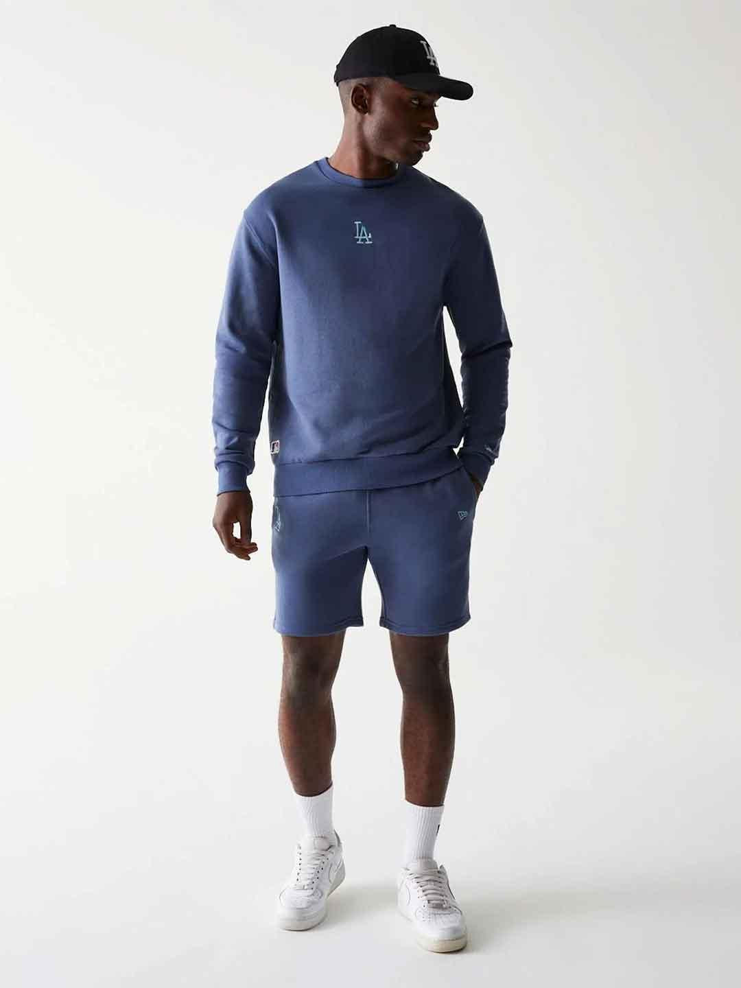 New Era felpa celeste con logo azzurro