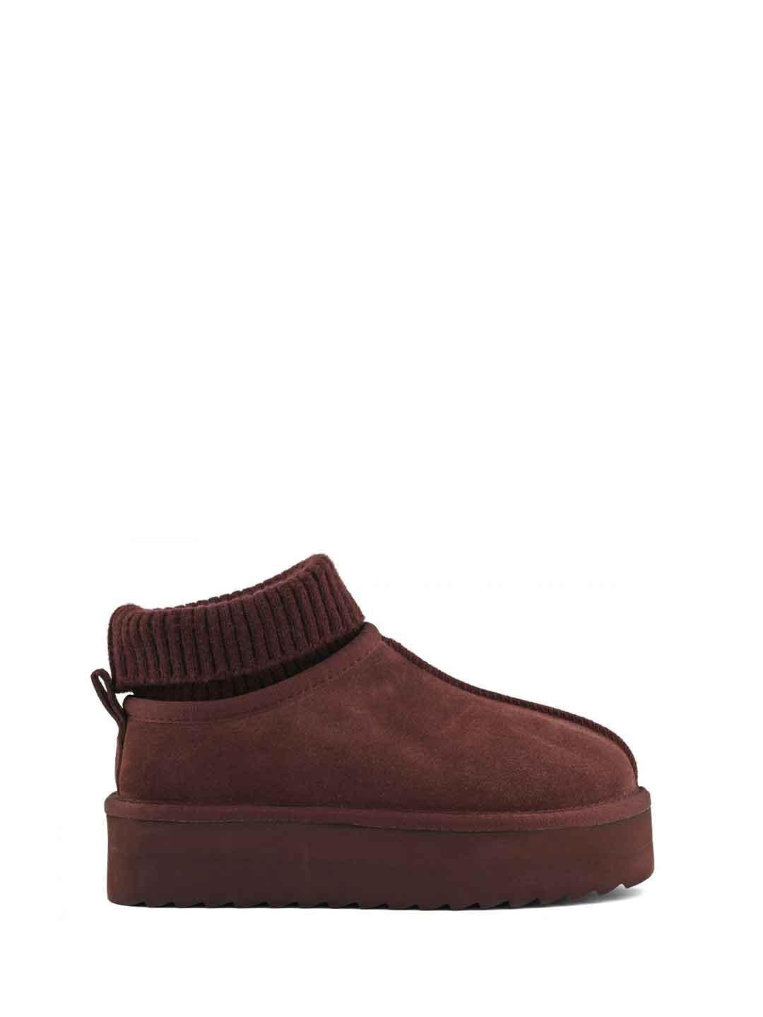 Colors Of California stivali bordeaux platform con calzino