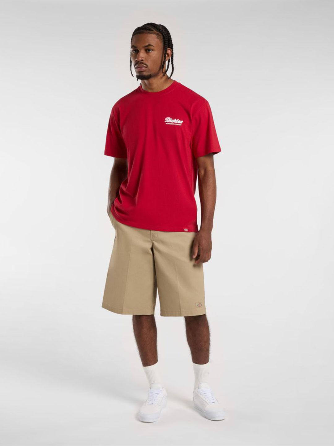 Dickies Lewistown t-shirt rosso logo bianco