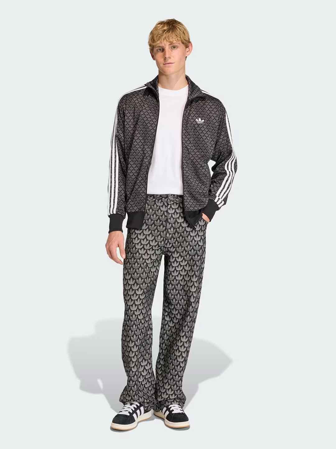 Adidas jeans nero multilogo
