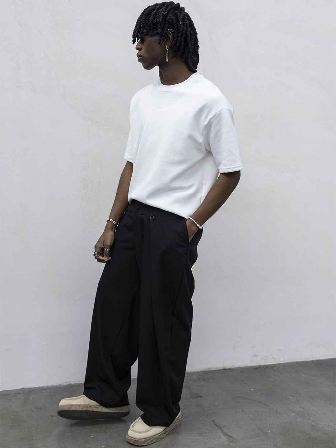 Tokyo pantalone nero con bottoni