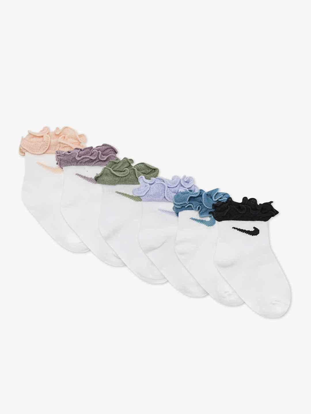 Nike calzini kids bianco set da 6 paia con volant