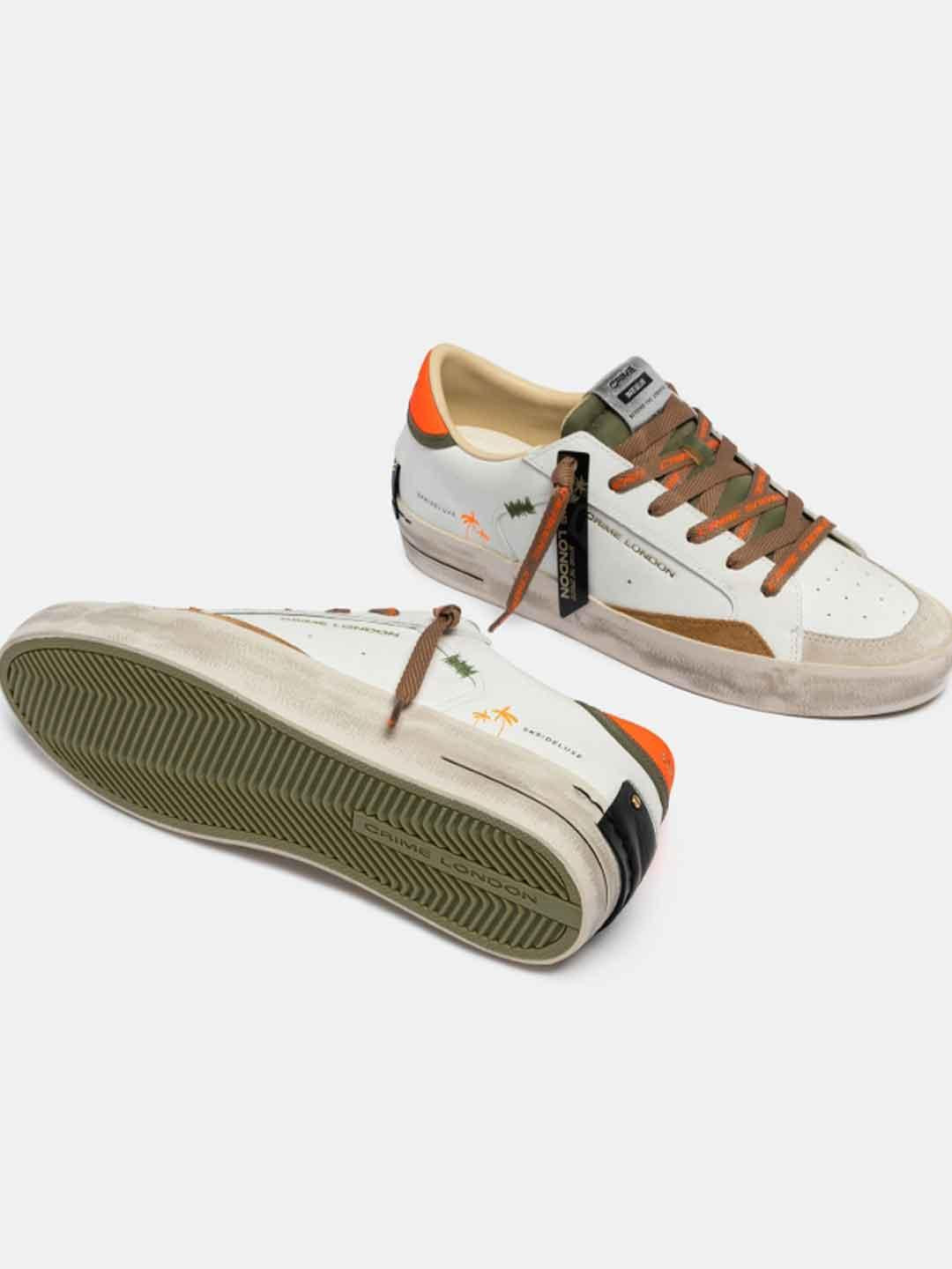 Crime SK8 Deluxe sneakers bianco e arancio