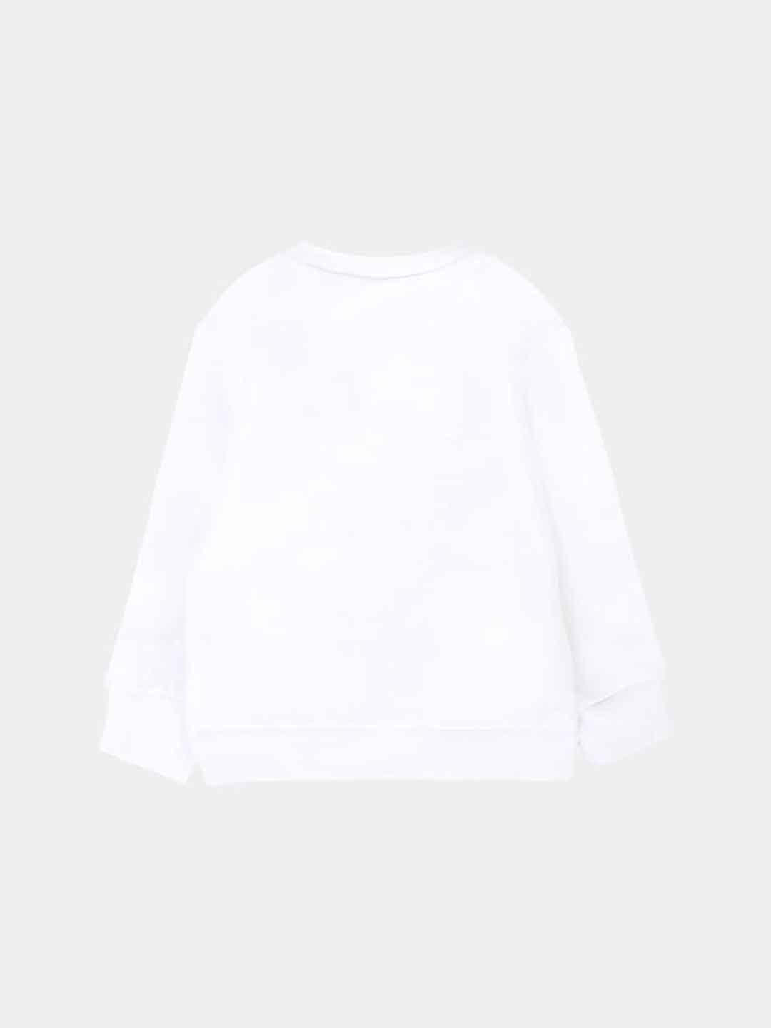 Dsquared 2 felpa kids bianco con logo rosso