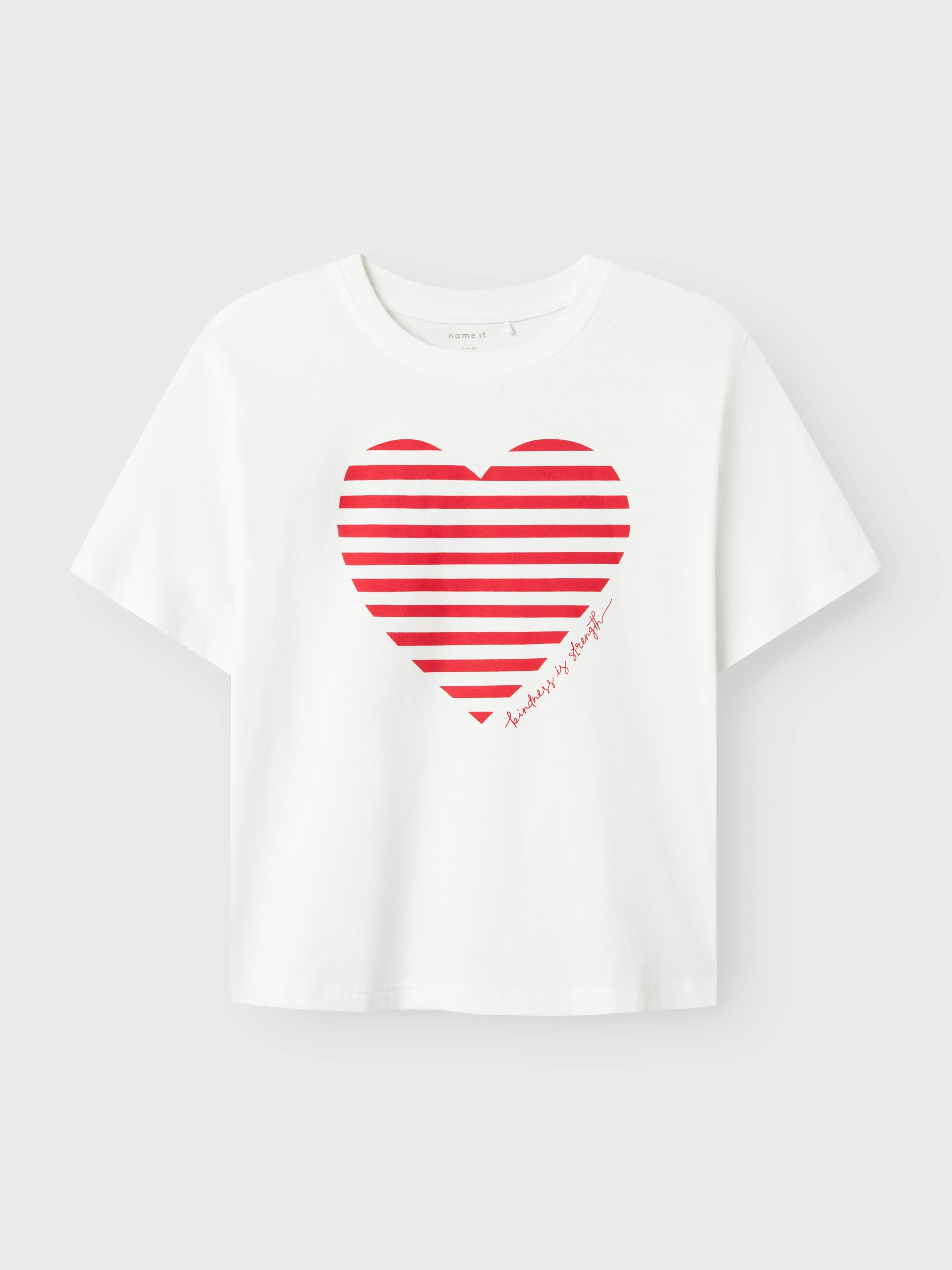 Name It t-shirt kids bianco con cuore rosso