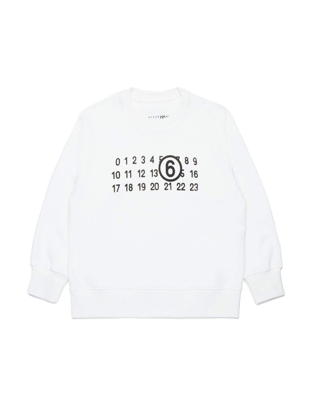 Maison Margiela felpa kids bianco crop