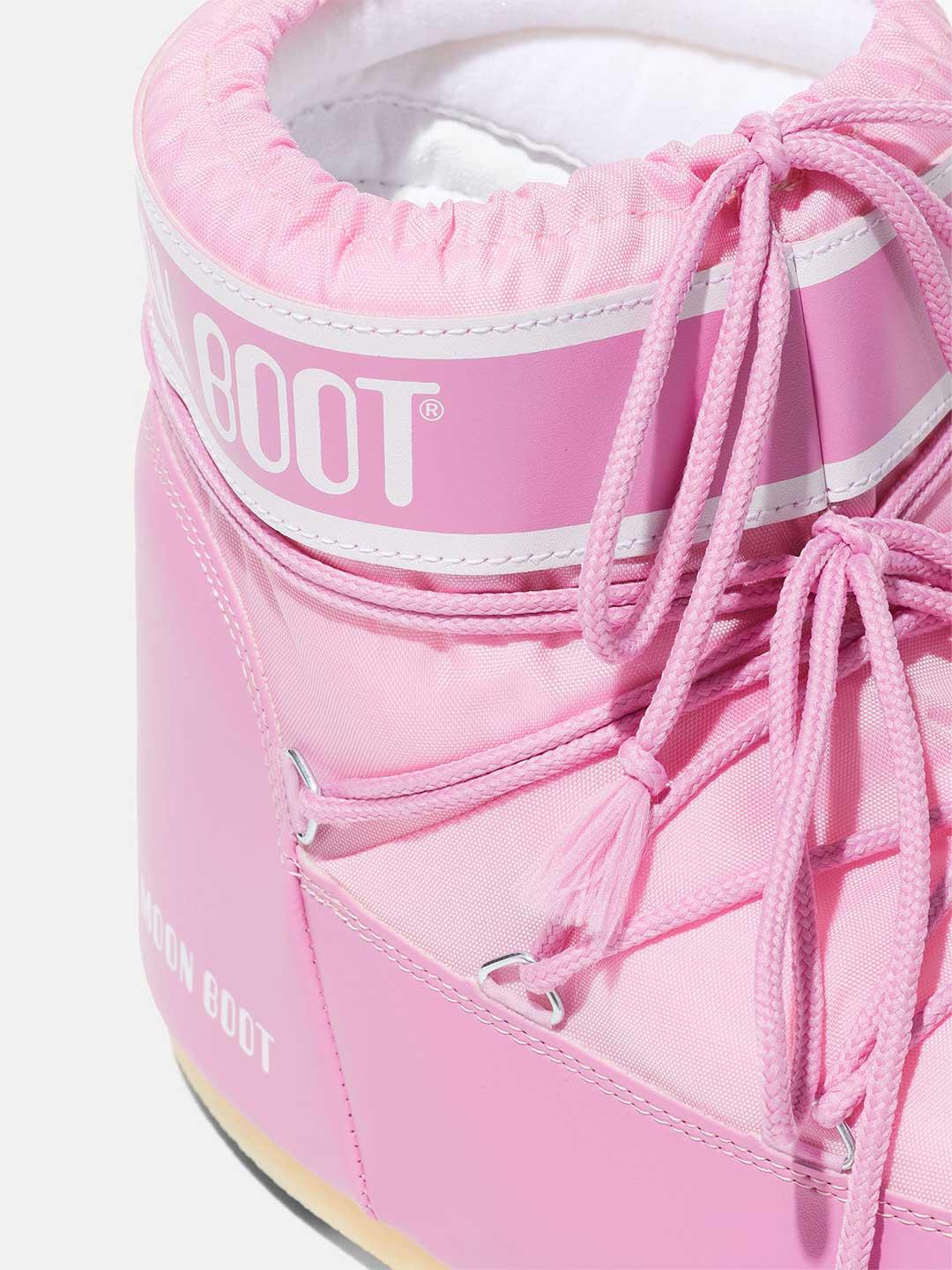 Moon Boot Icon Low stivali kids rosa basso in Nylon