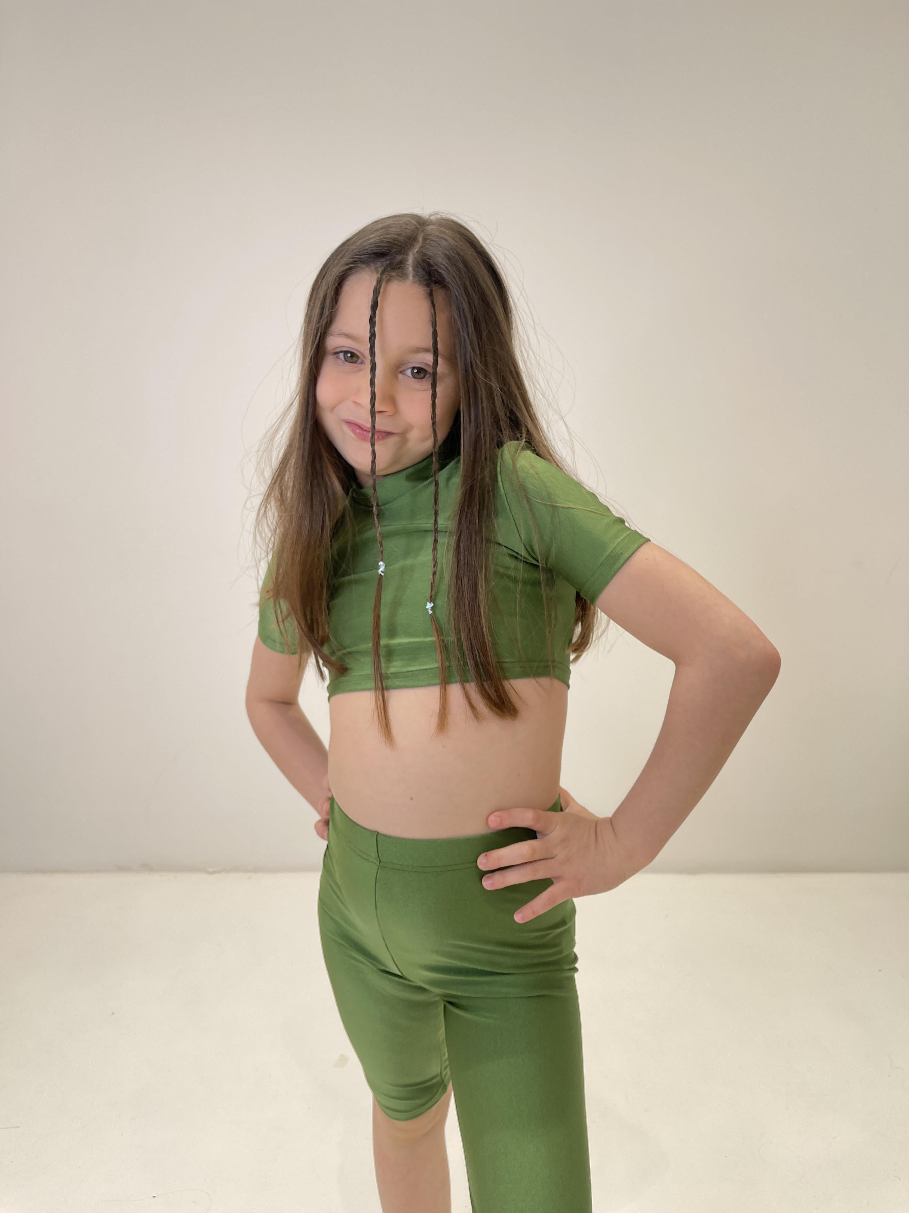 Island Coco maglia kids verde crop