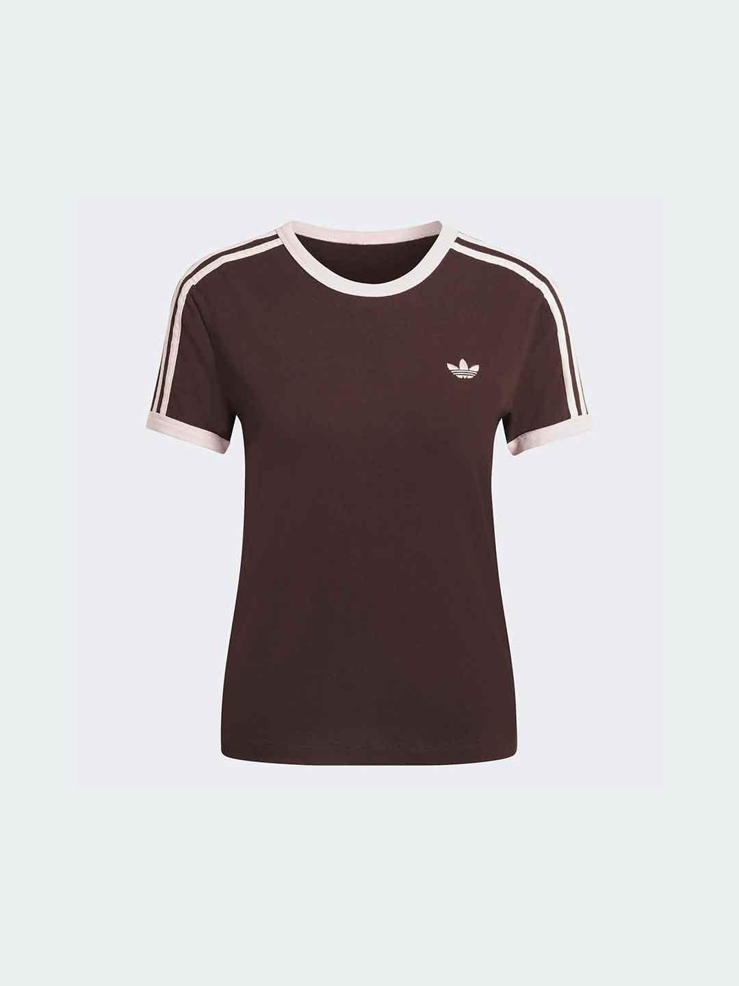 Adidas 3 Stripes t-shirt marrone e rosa