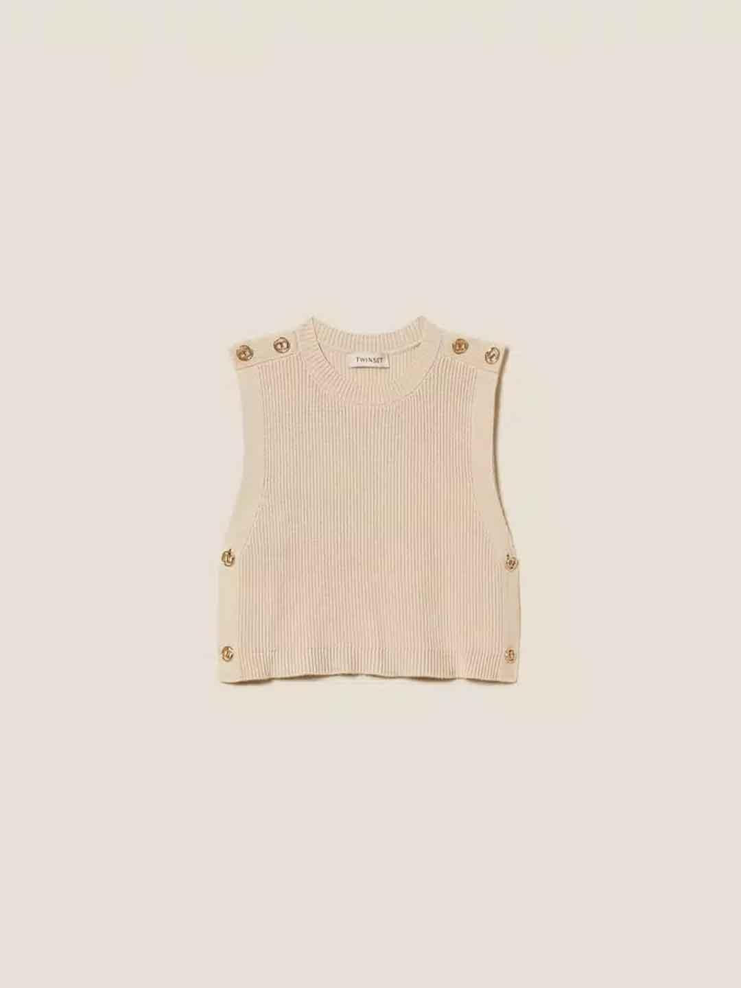 Twinset gilet kids beige in lana