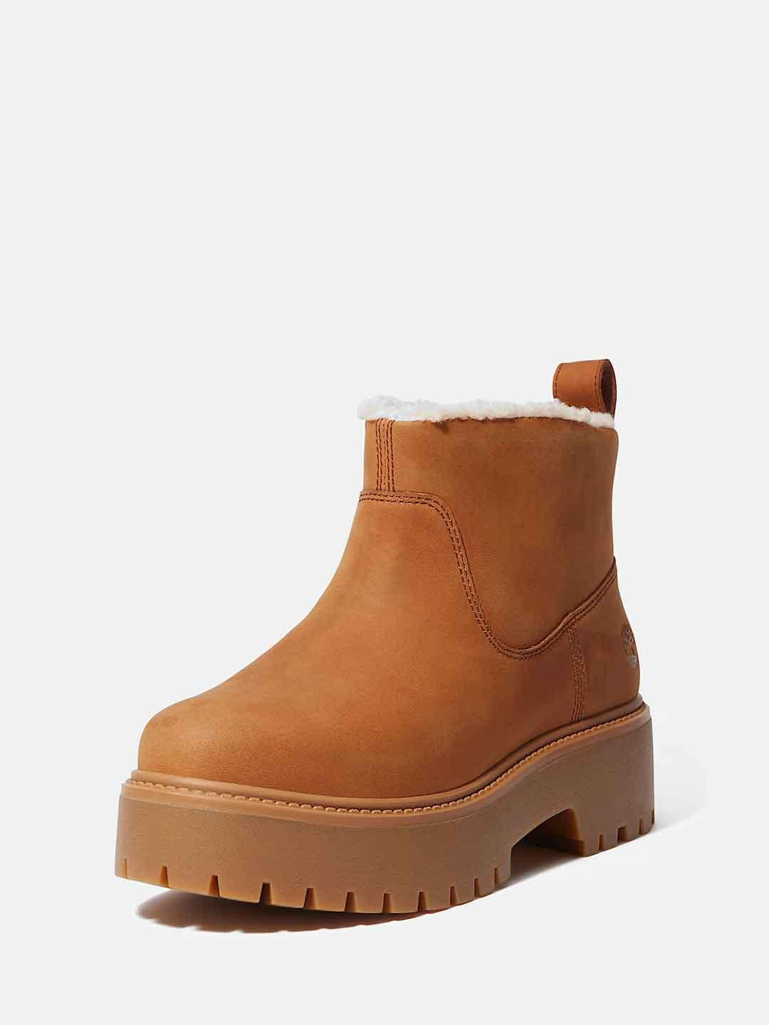 Timberland Stone Street anfibio beige con pelliccia