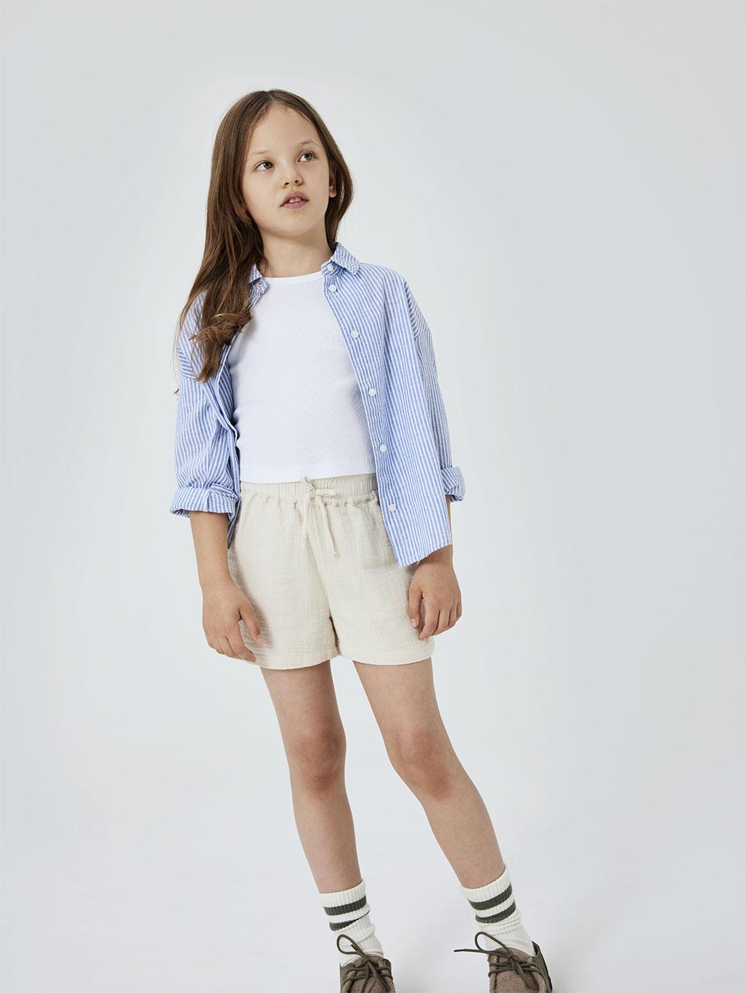 Name It canotta kids bianco a coste crop