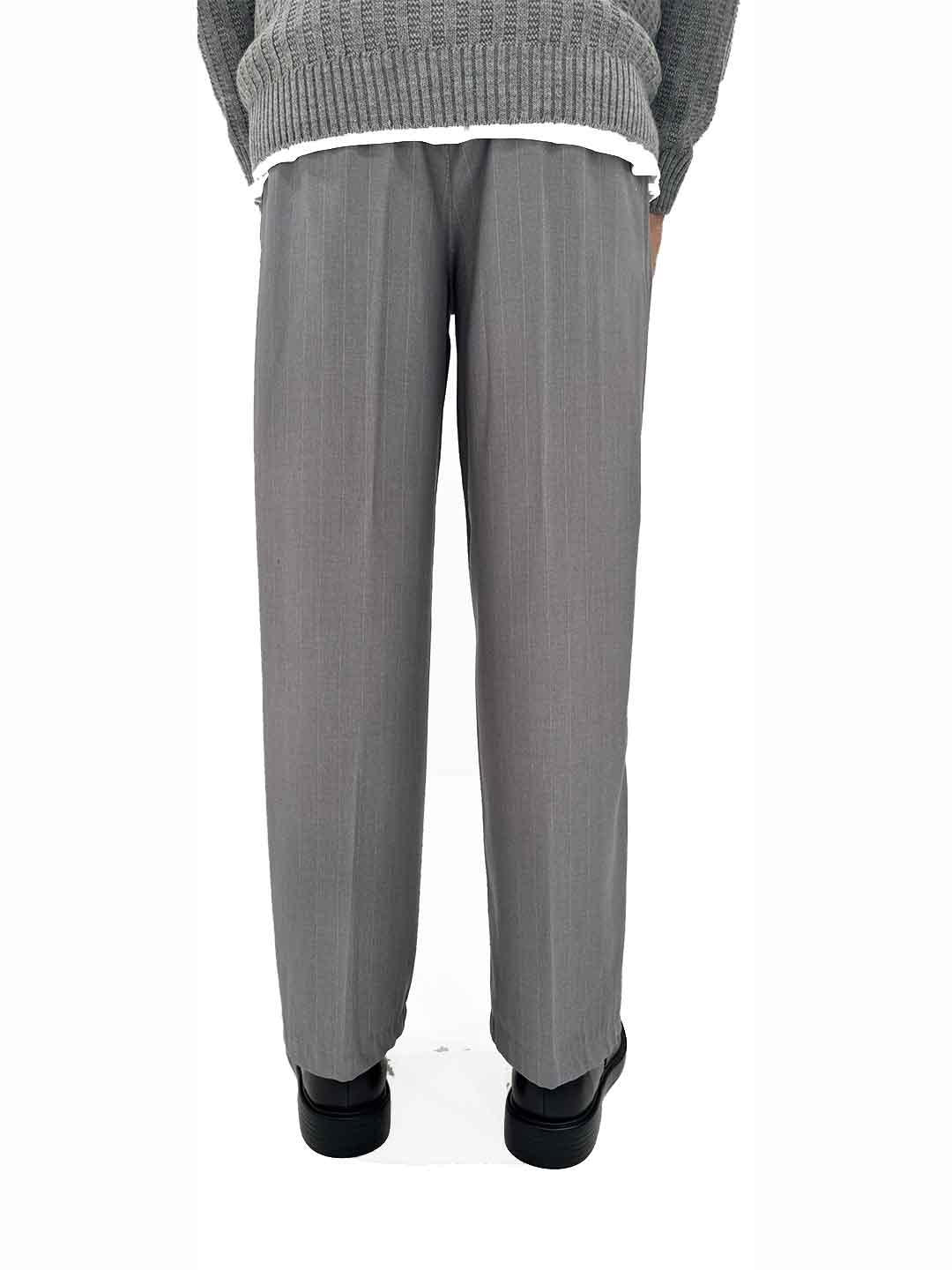 All or Nothing pantalone grigio gessato