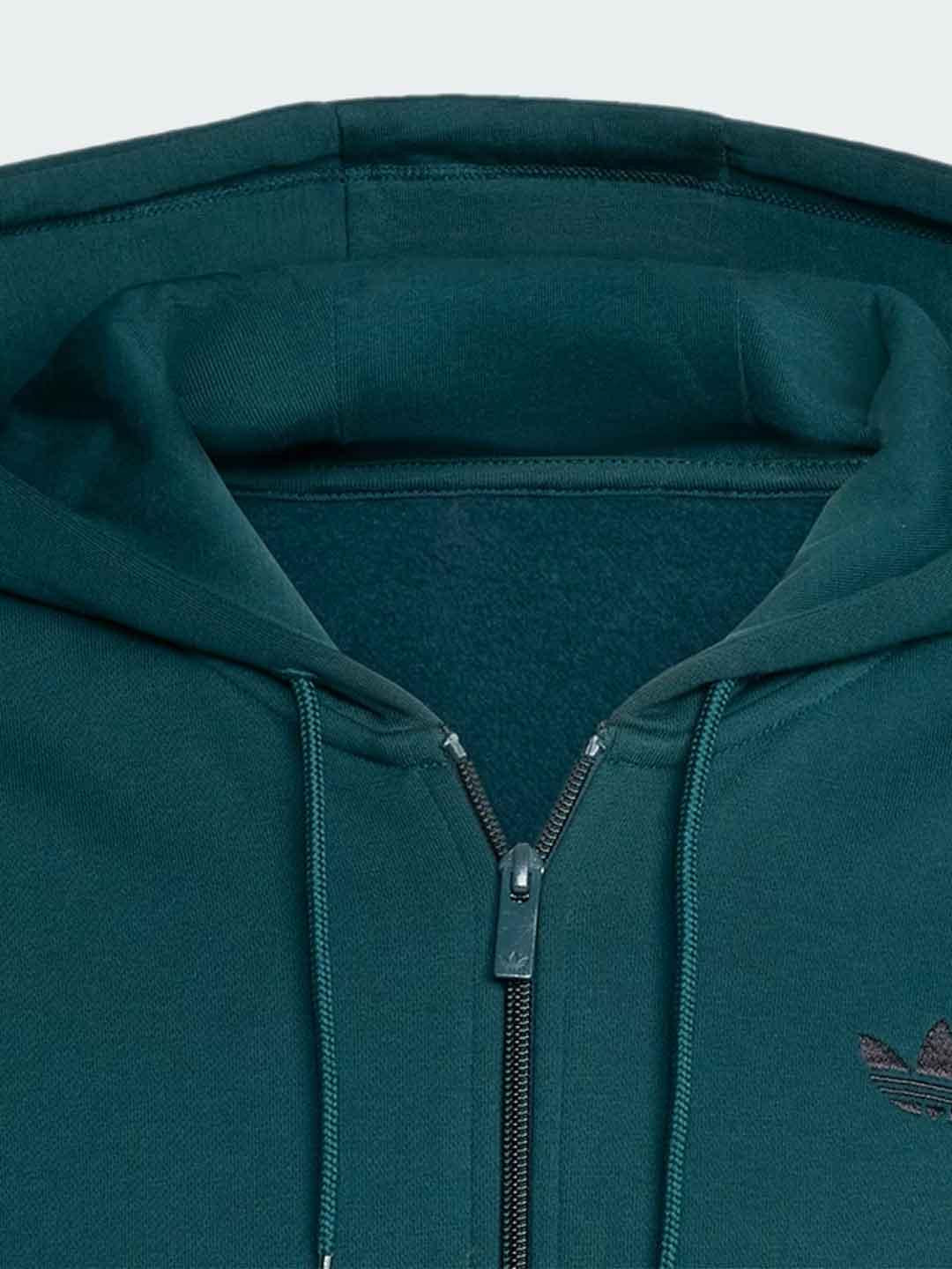 Adidas felpa verde con zip e cappuccio