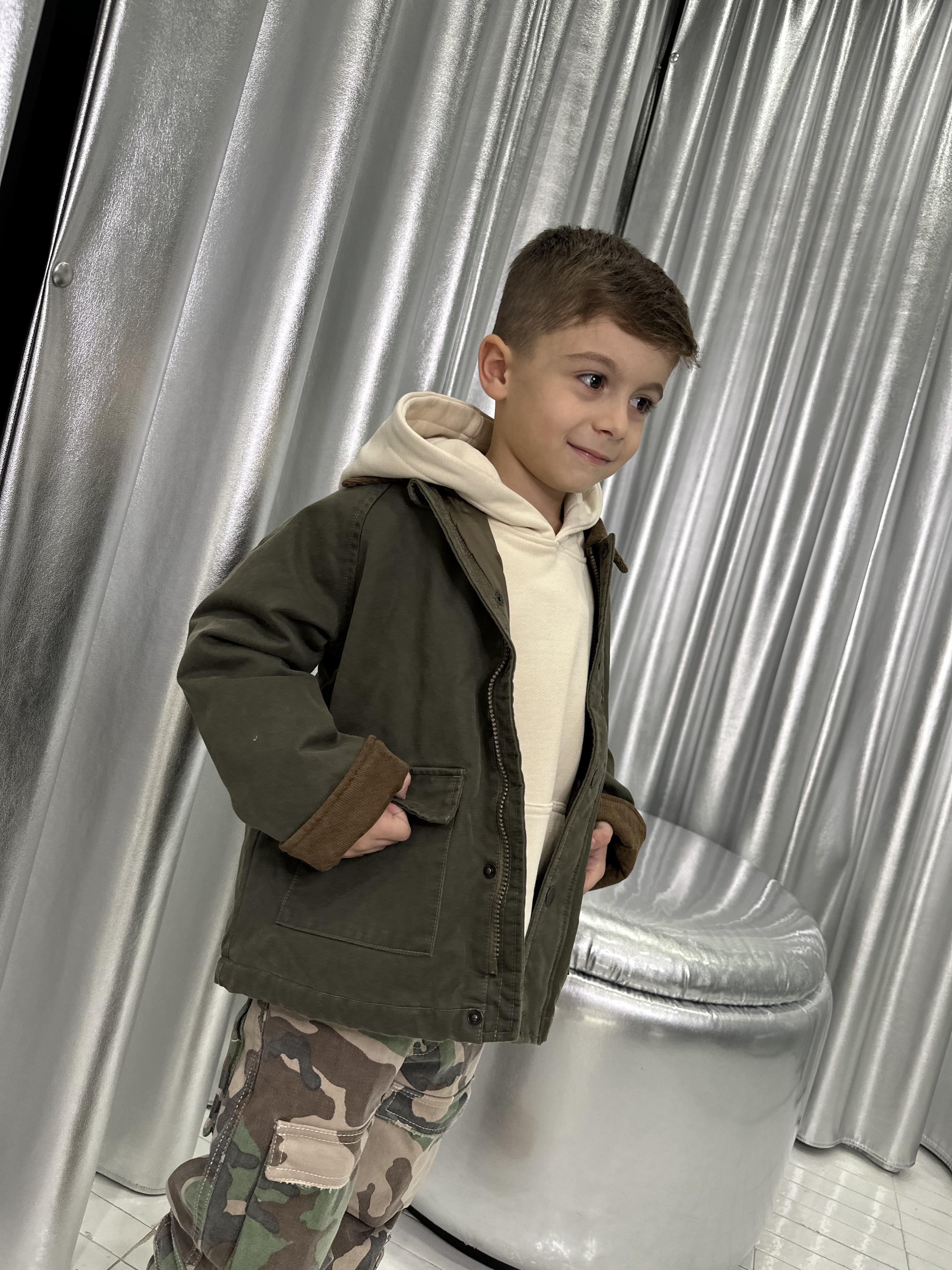 Name It giubbino kids verde con colletto in contrasto