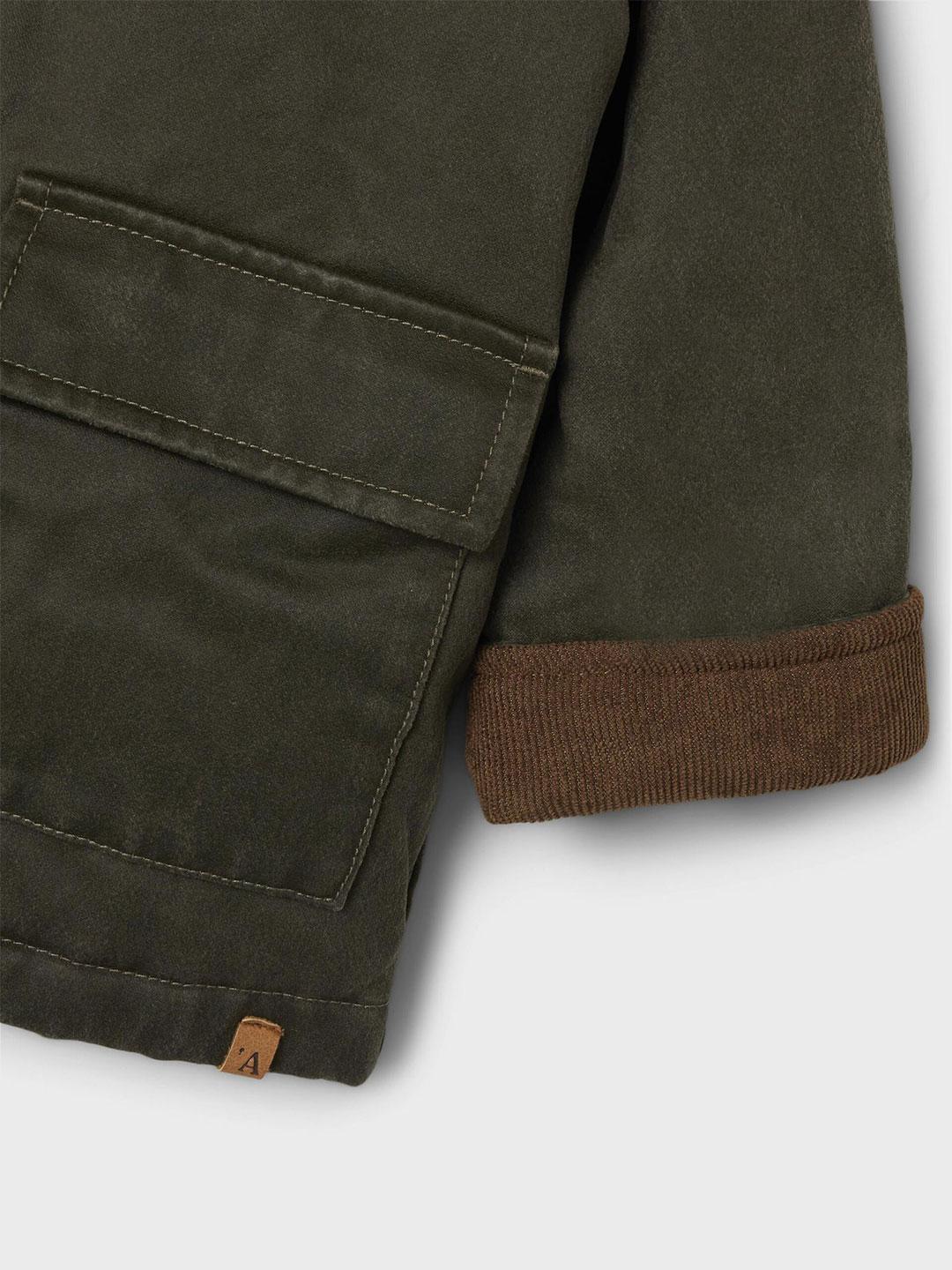 Name It giubbino kids verde con colletto in contrasto