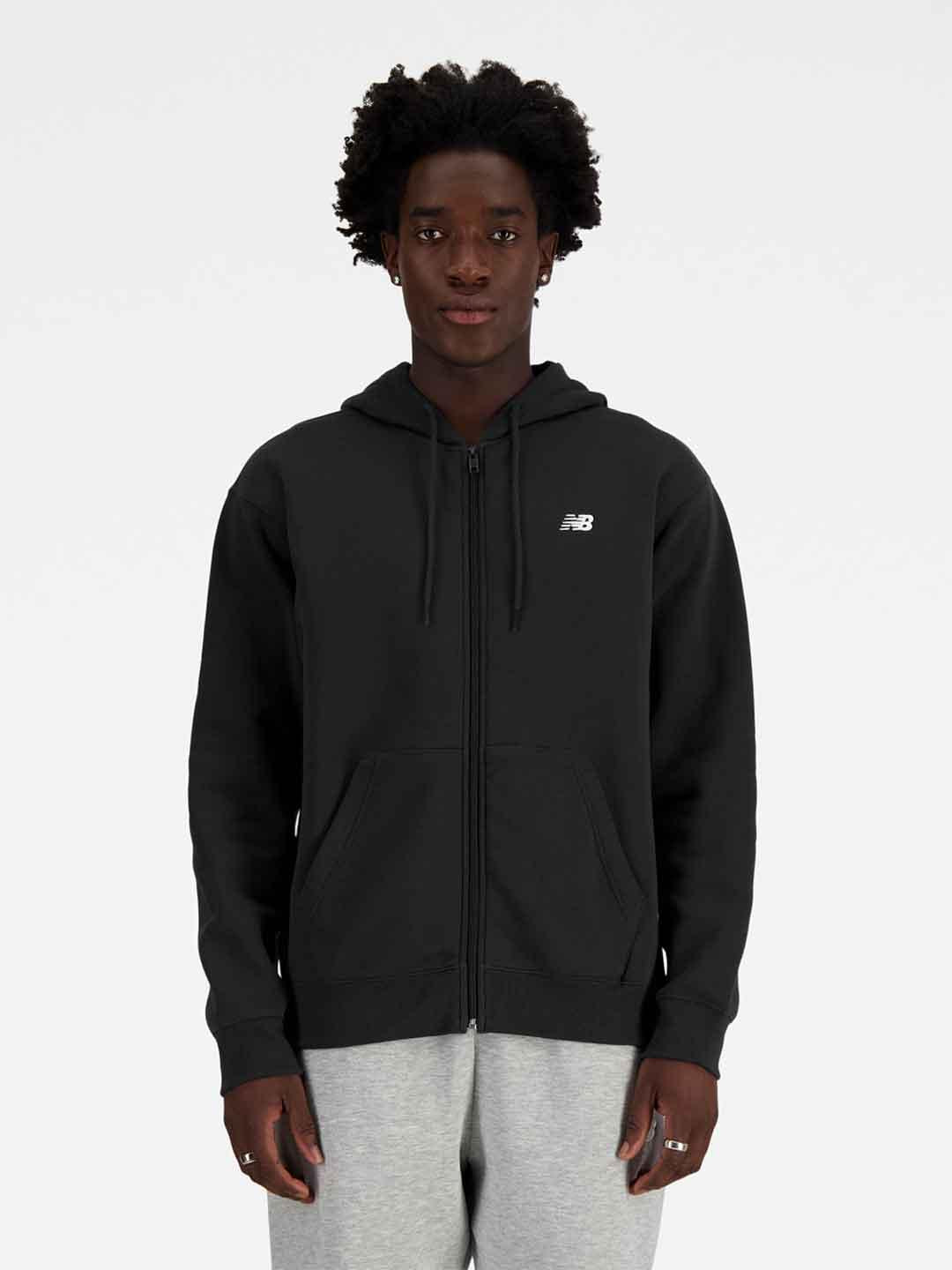 New Balance felpa nero con zip e cappuccio