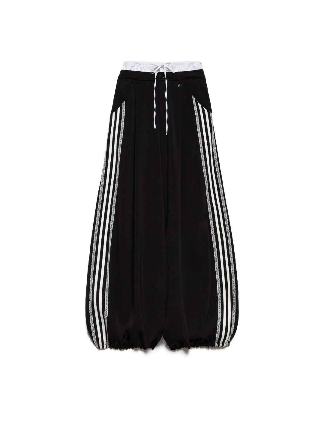 Aniye By Sandy pantalone nero con bande in pizzo