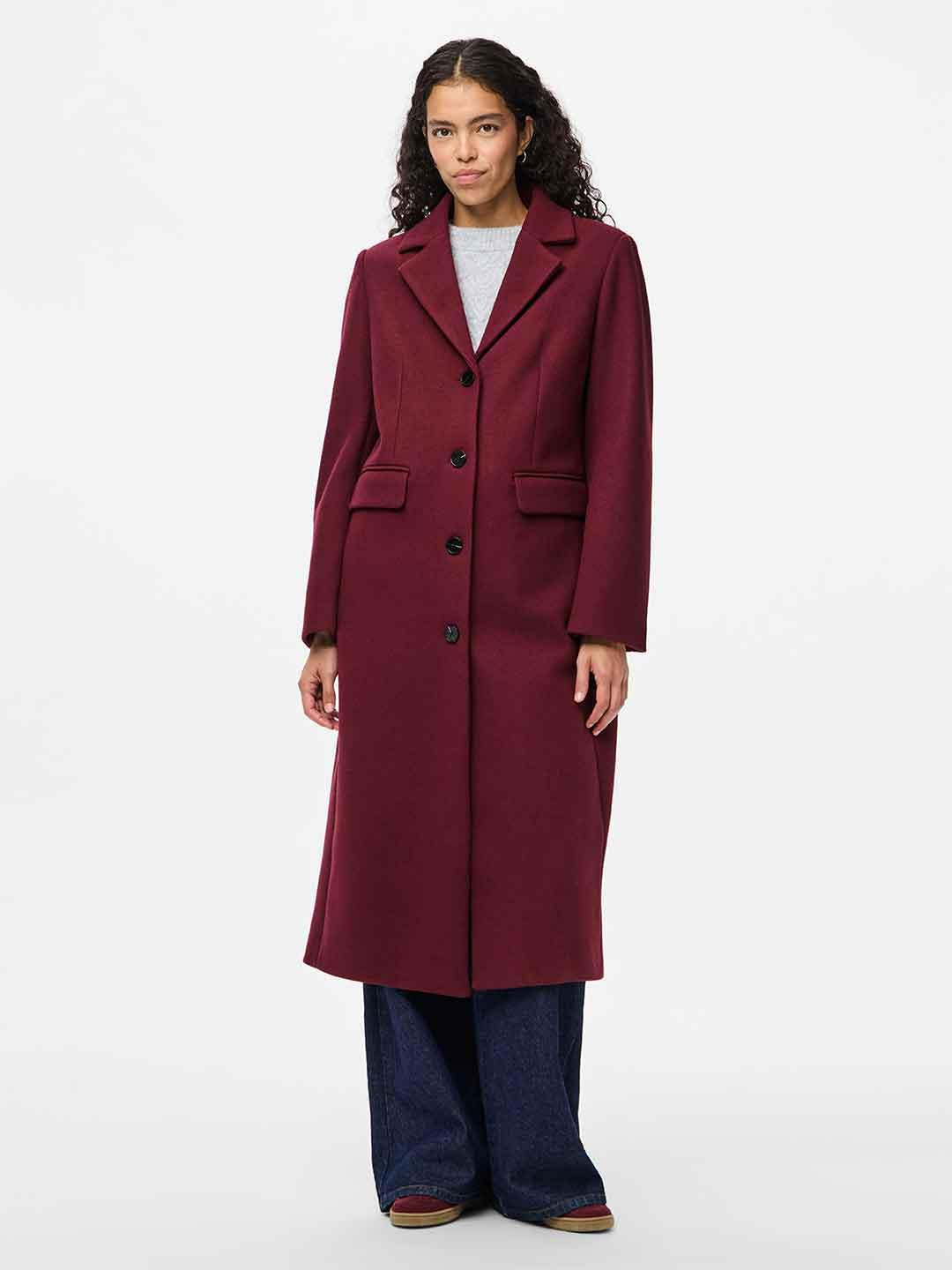Pieces cappotto bordeaux lungo