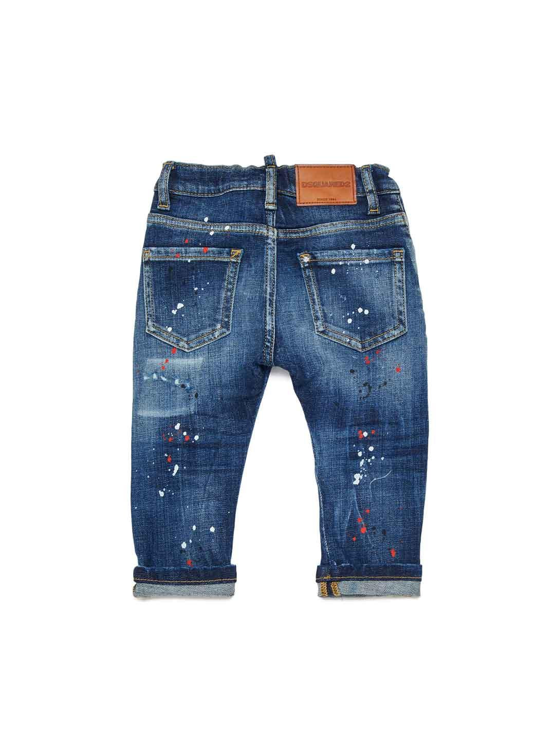 Dsquared 2 jeans kids blu effetto pittura