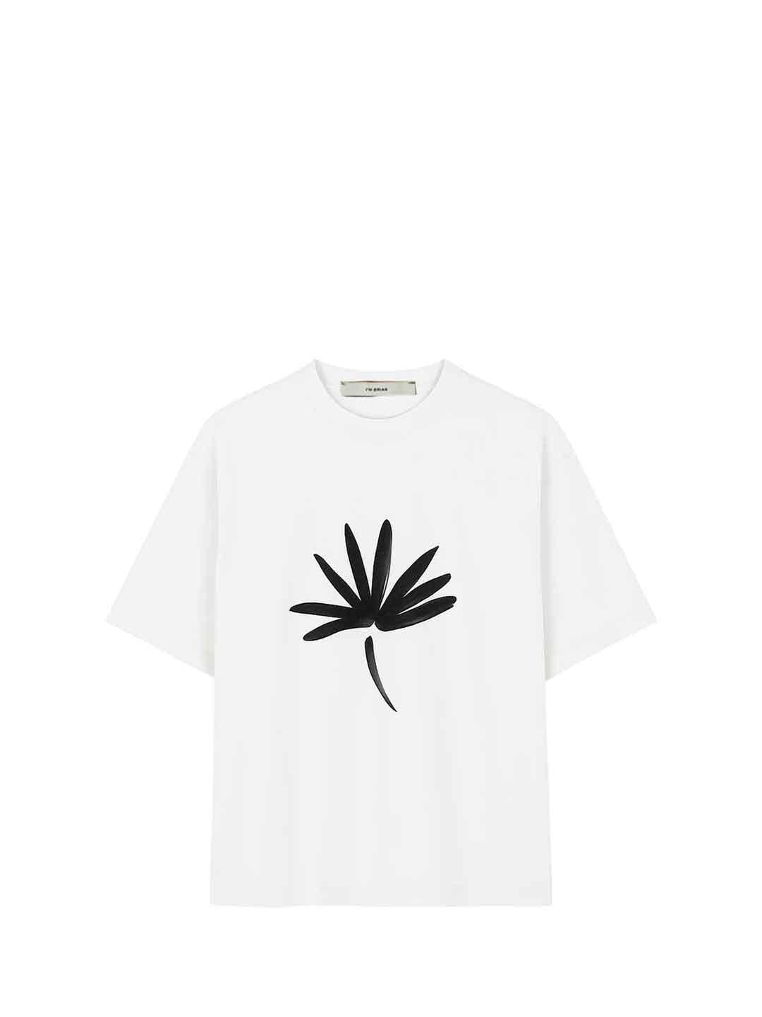 I'm Brian t-shirt kids bianco con stampa palma