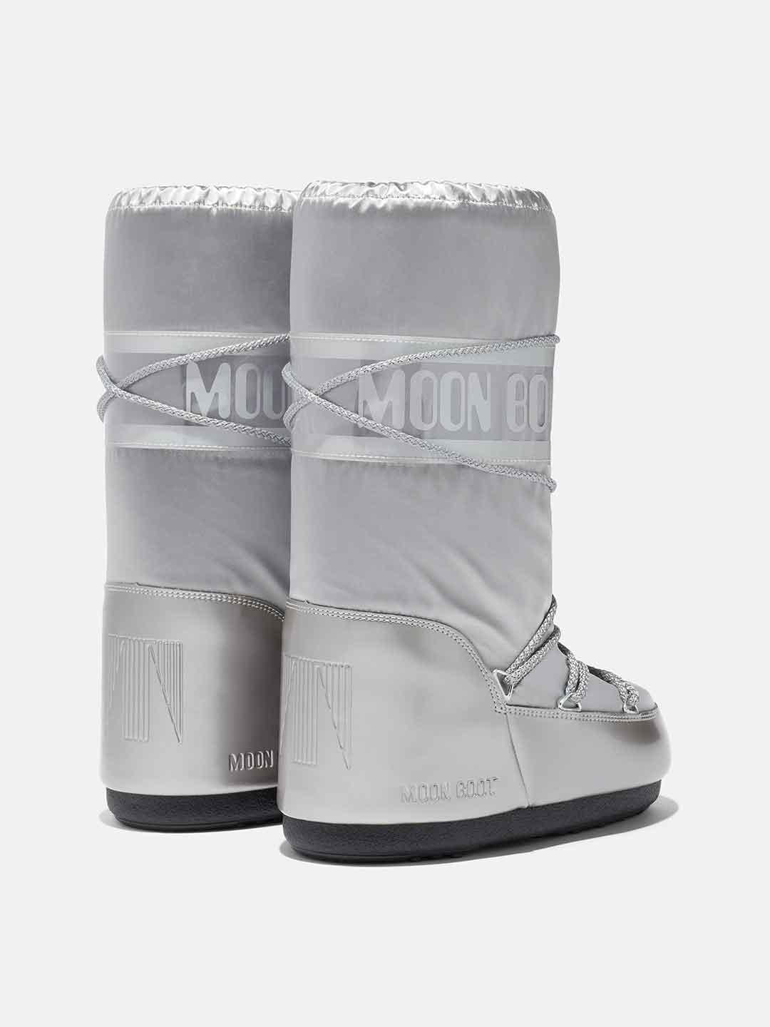 Moon Boot Icon Glance stivale argento in raso