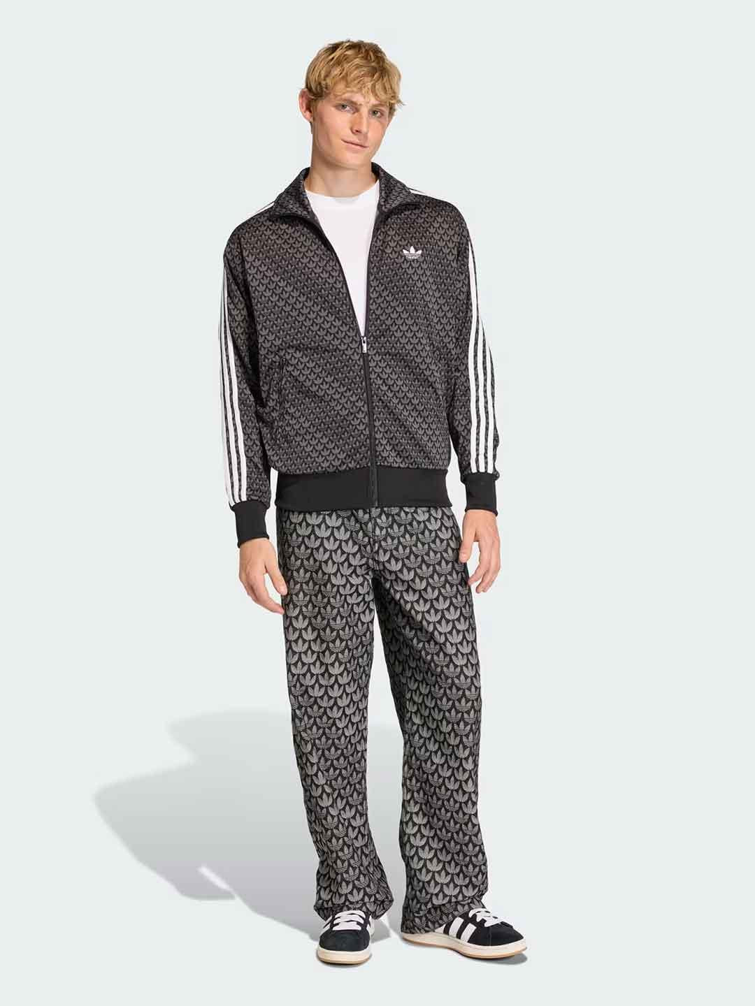 Adidas felpa nero multilogo