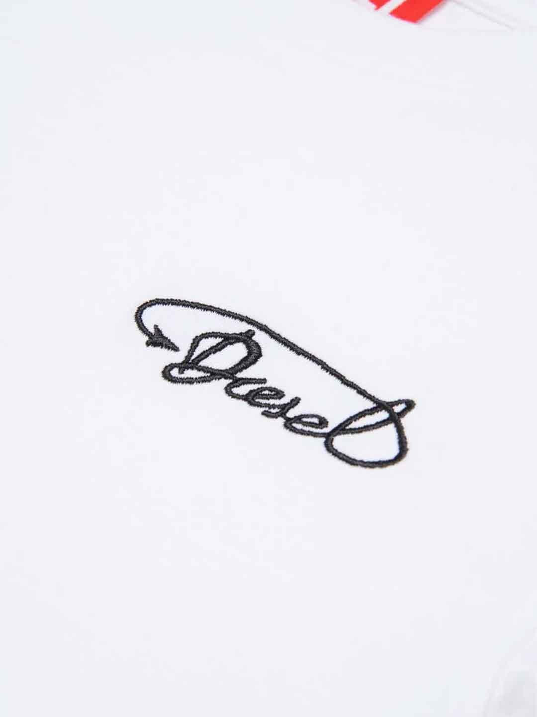 Diesel t-shirt kids bianco con logo ricamato