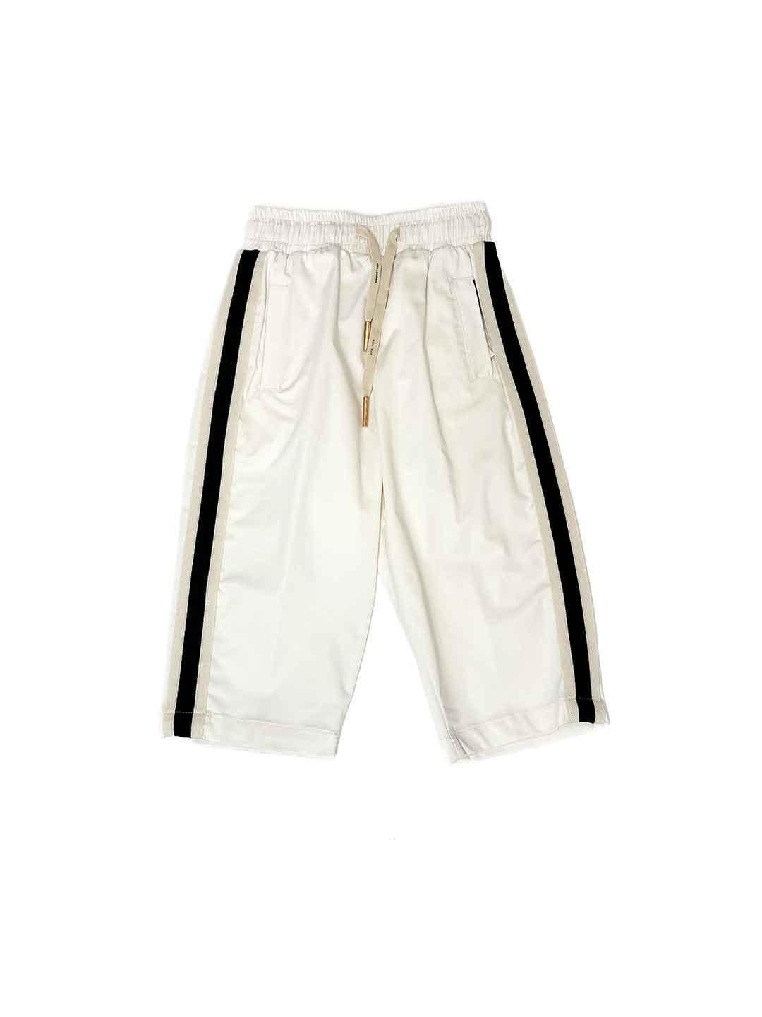 Yes London pantaloni kids panna con bande nere
