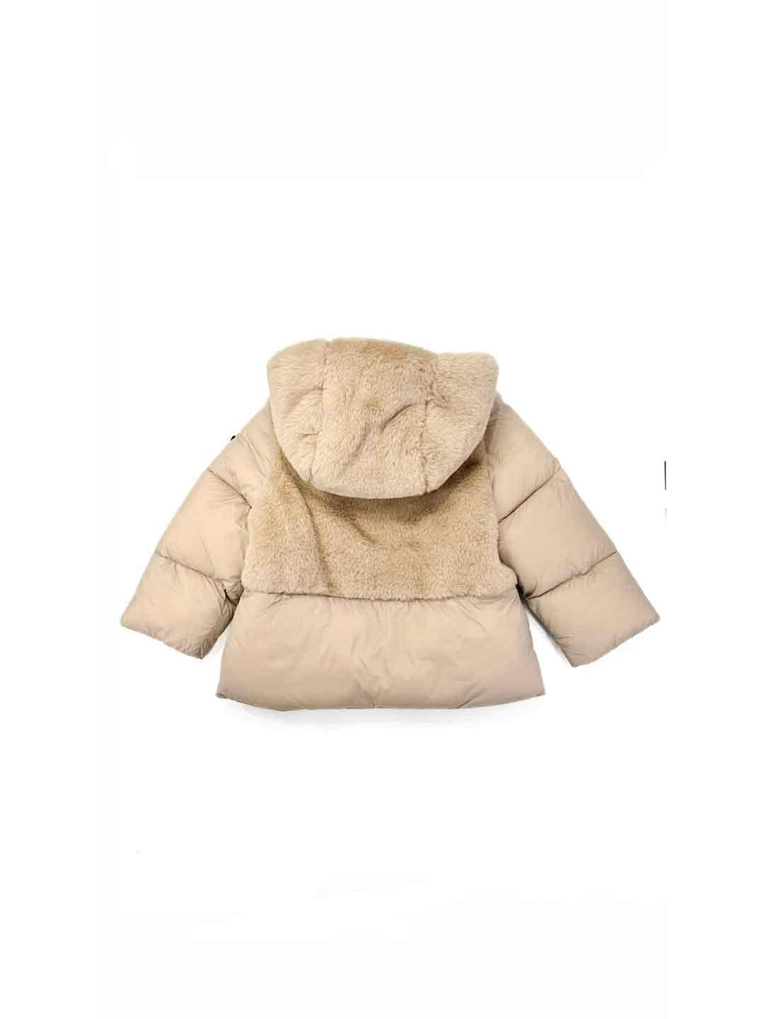 Refrigue piumino kids beige in pelliccia