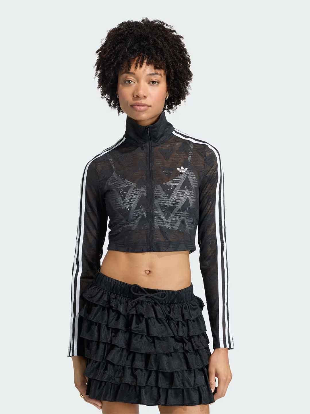 Adidas Firebird felpa nero in pizzo