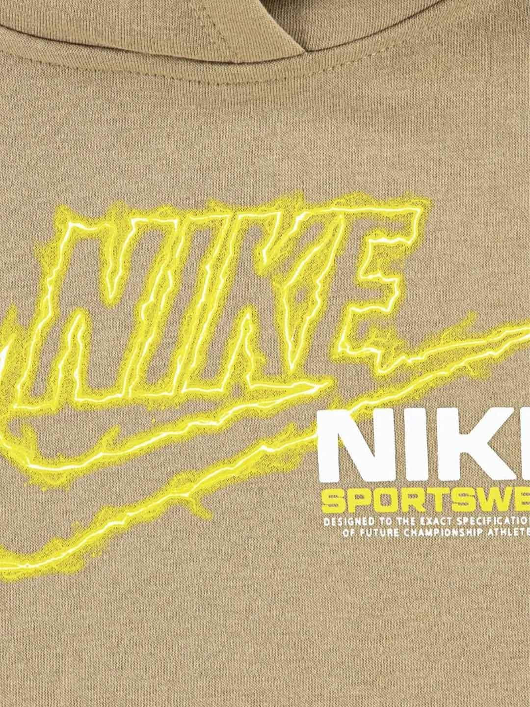 Nike coordinato kids beige con logo giallo