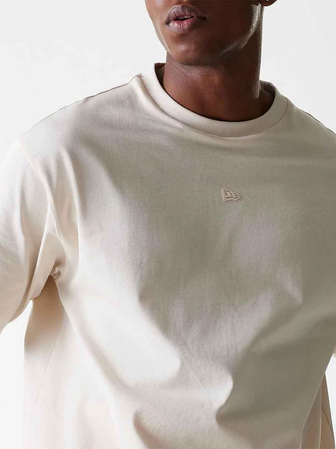 New Era t-shirt panna con logo panna